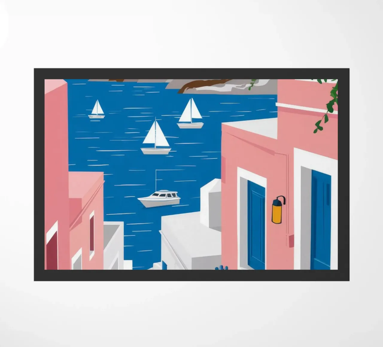 Vista sul mare di Santorini zerbino da Haven Fantasy