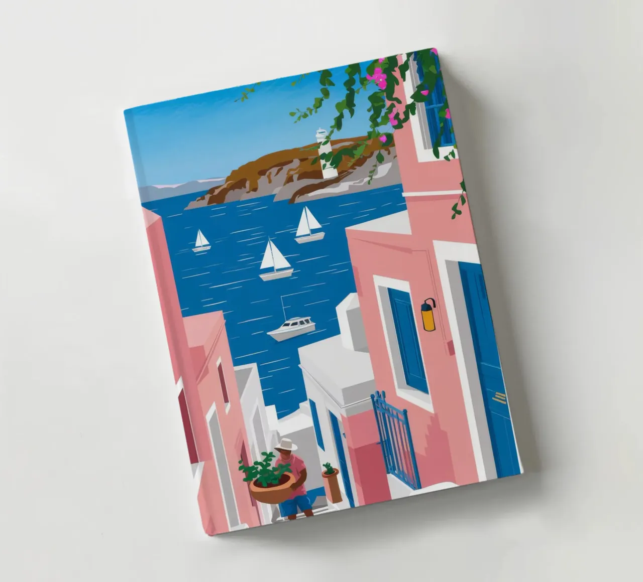 Santorini Seaside Vista notebook by Haven Fantasy