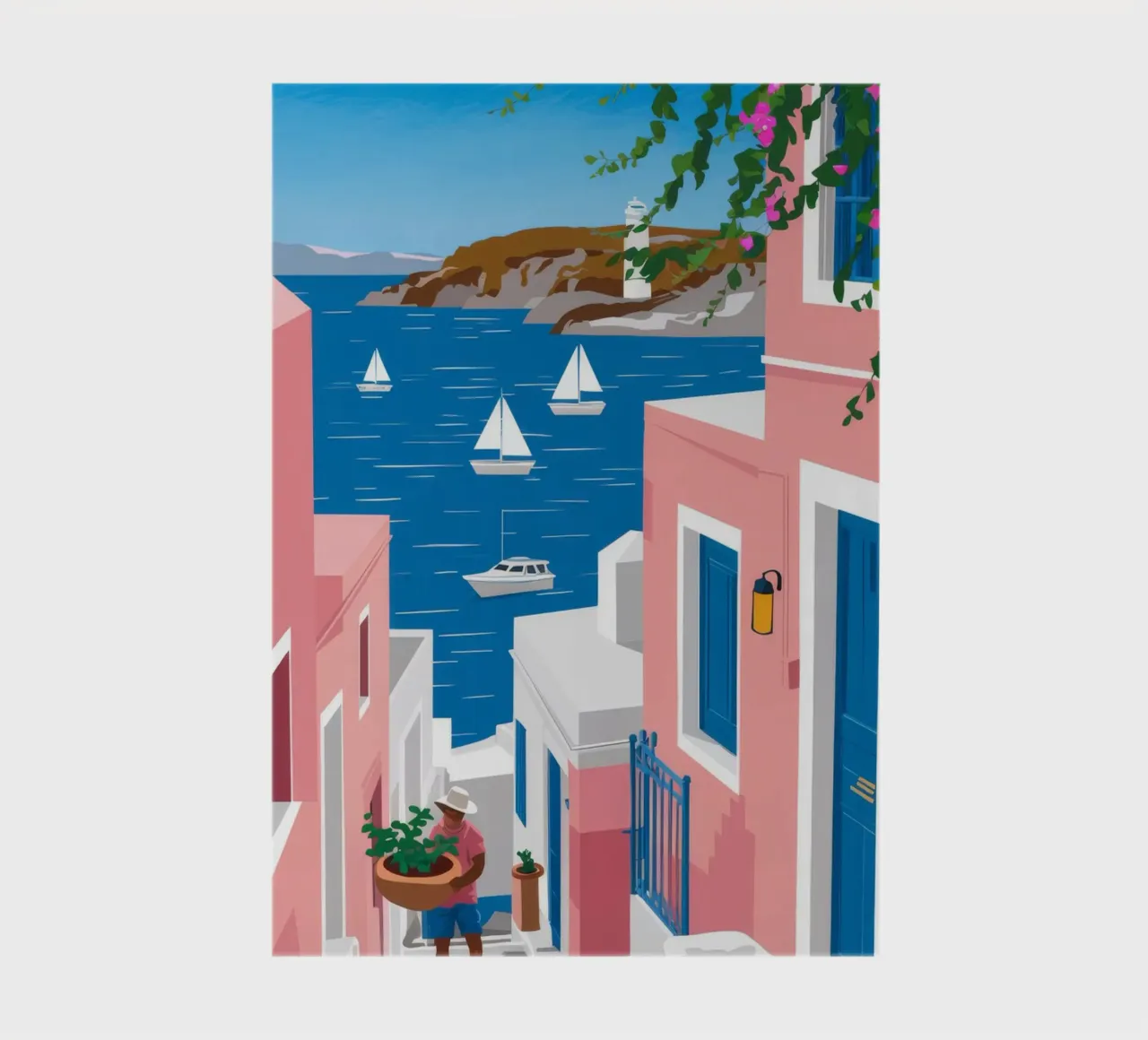 Santorini Seaside Vista notebook by Haven Fantasy