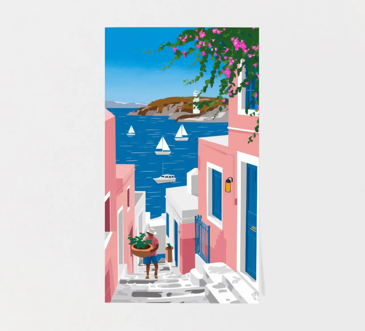 Santorini Seaside Vista Stickerbogen von Haven Fantasy