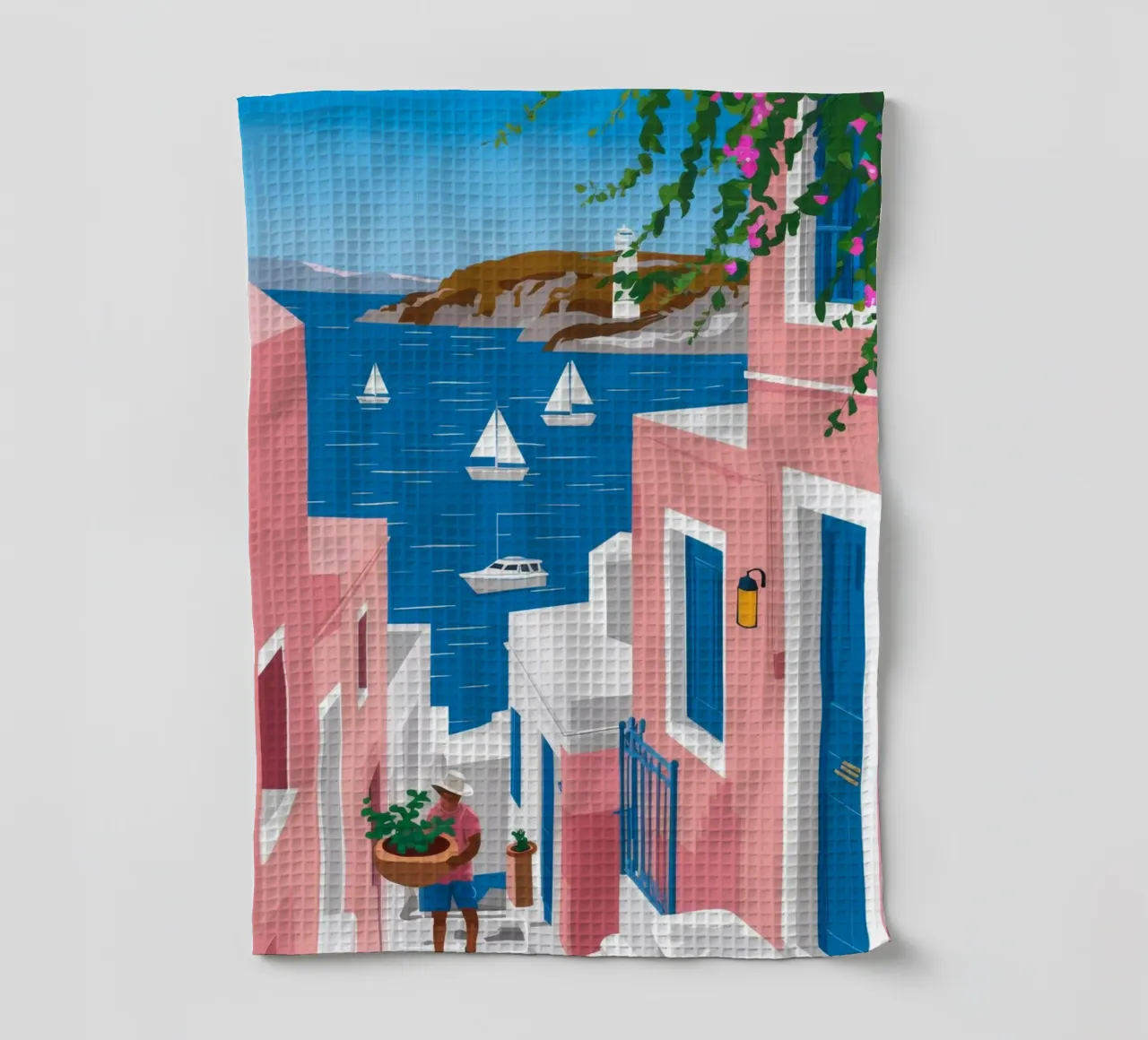 Vista sul mare di Santorini canovaccio da cucina da Haven Fantasy