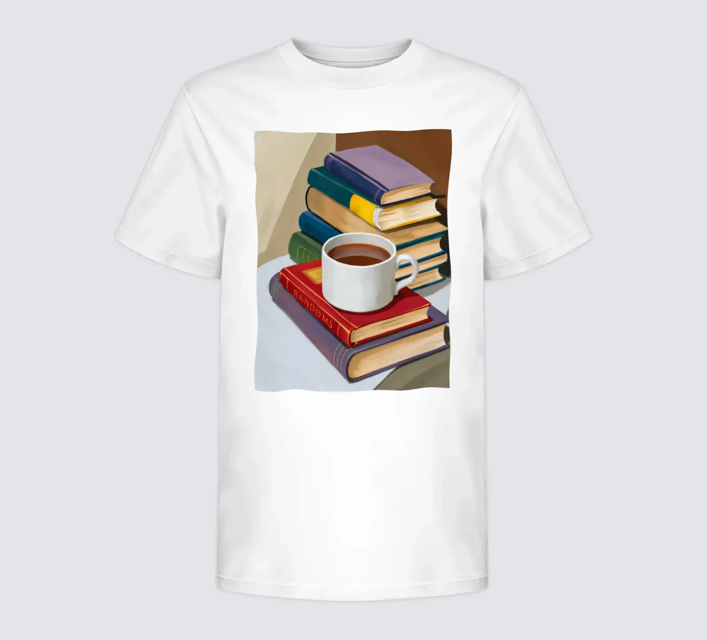 Pila di libri da caffè t-shirt bambini da Pan Denim