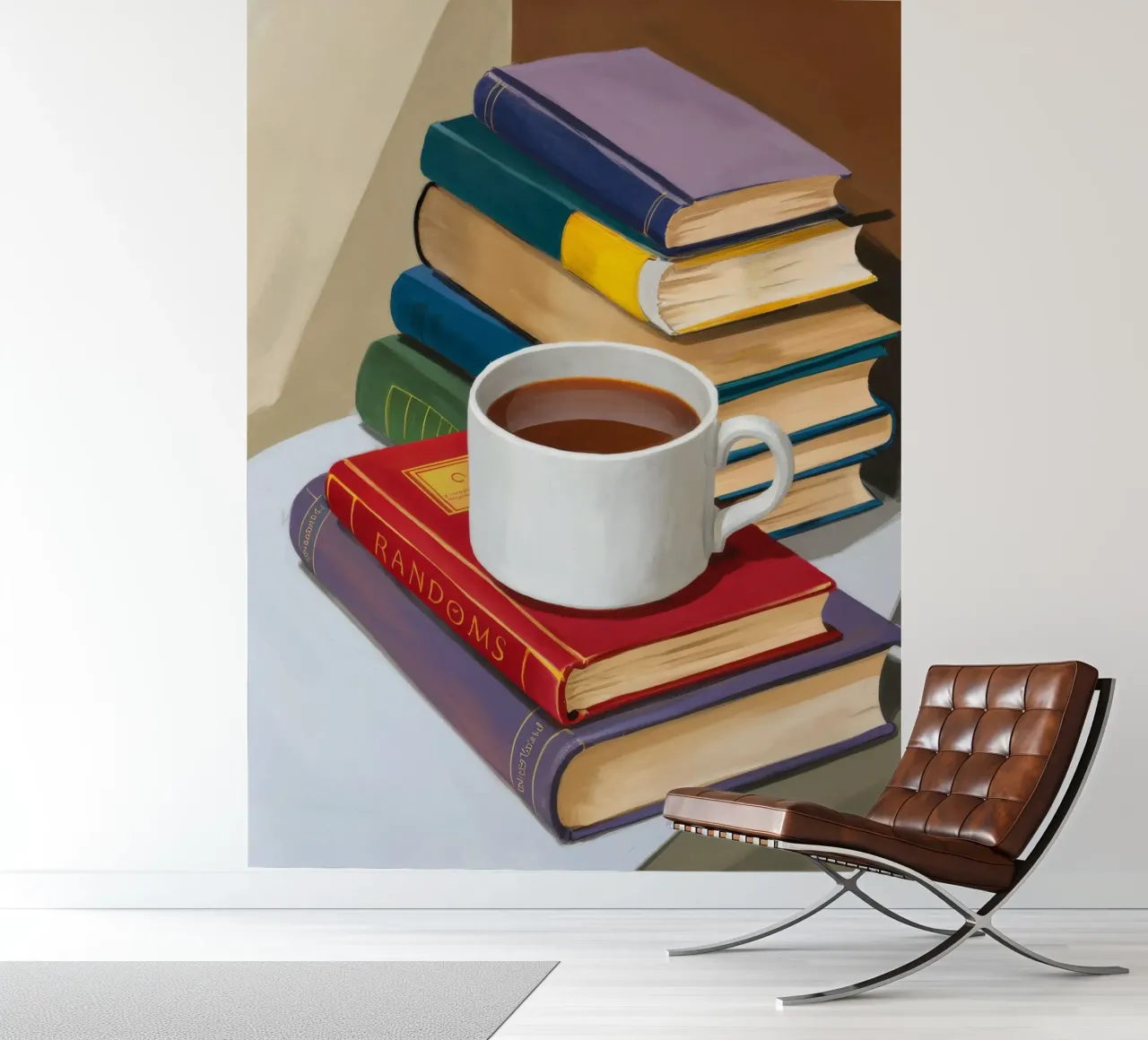 Coffee Book Stack fotobehang van Pan Denim