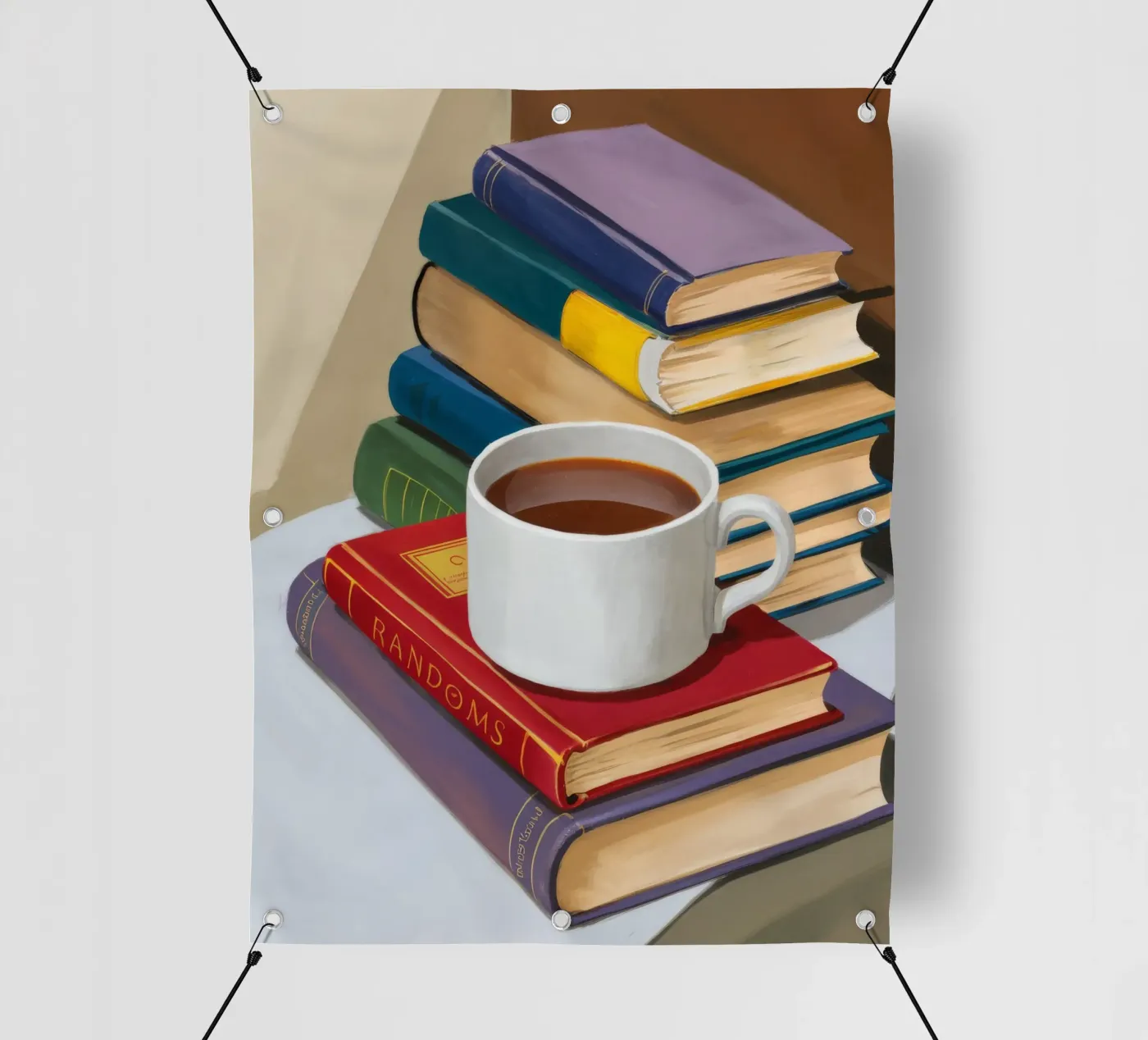 Pila di libri da caffè telo in pvc da Pan Denim