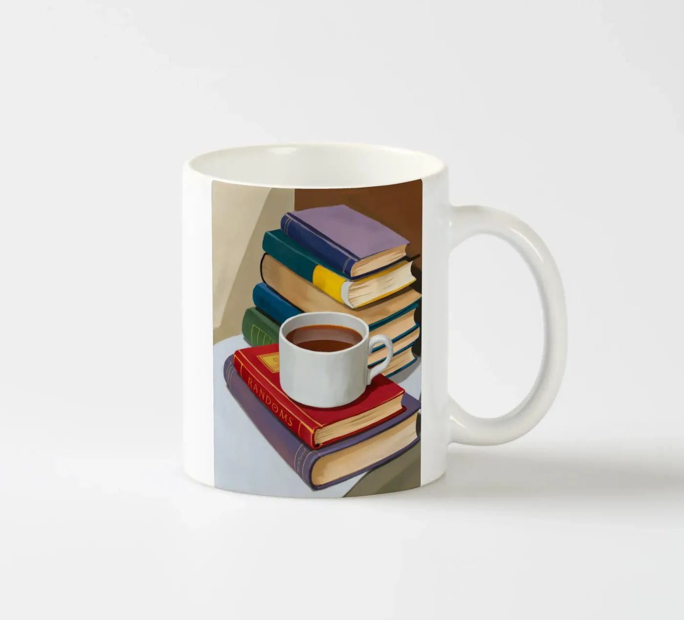 Coffee Book Stack ceramic mug by Pan Denim