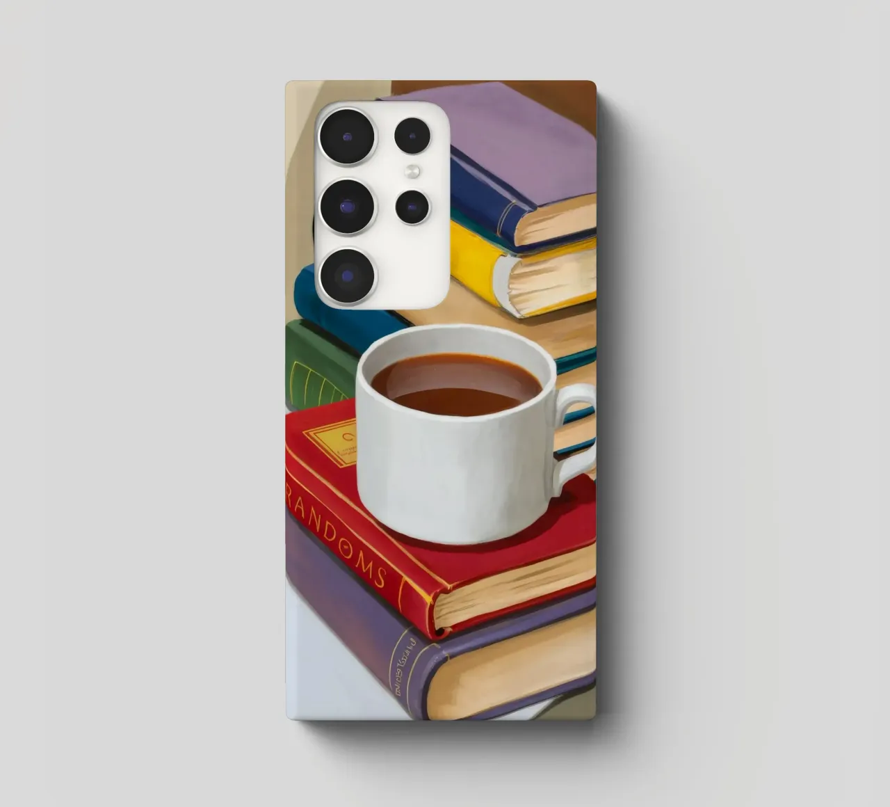 Pila di libri da caffè cover samsung da Pan Denim