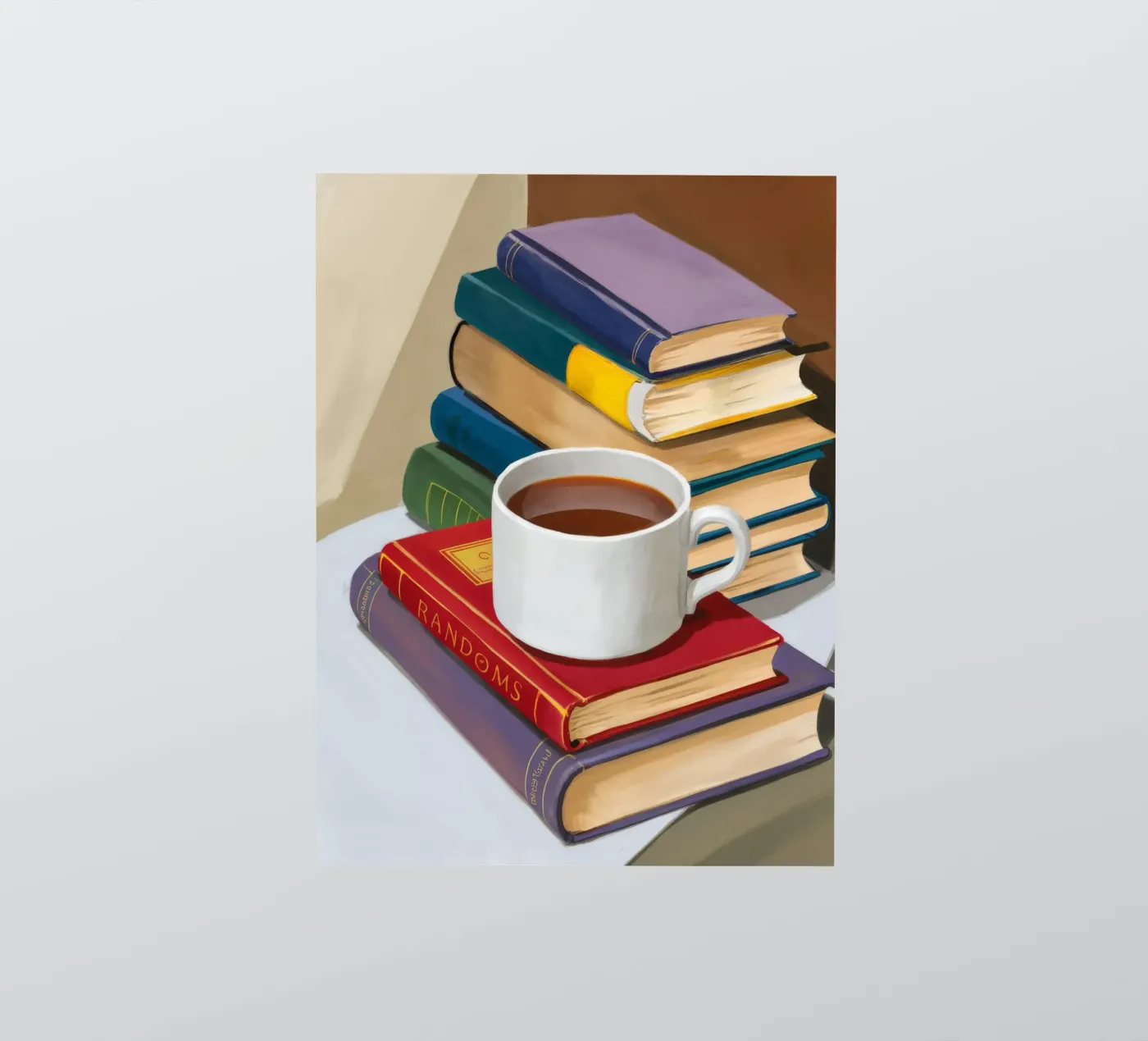 Pila di libri da caffè adesivo da Pan Denim