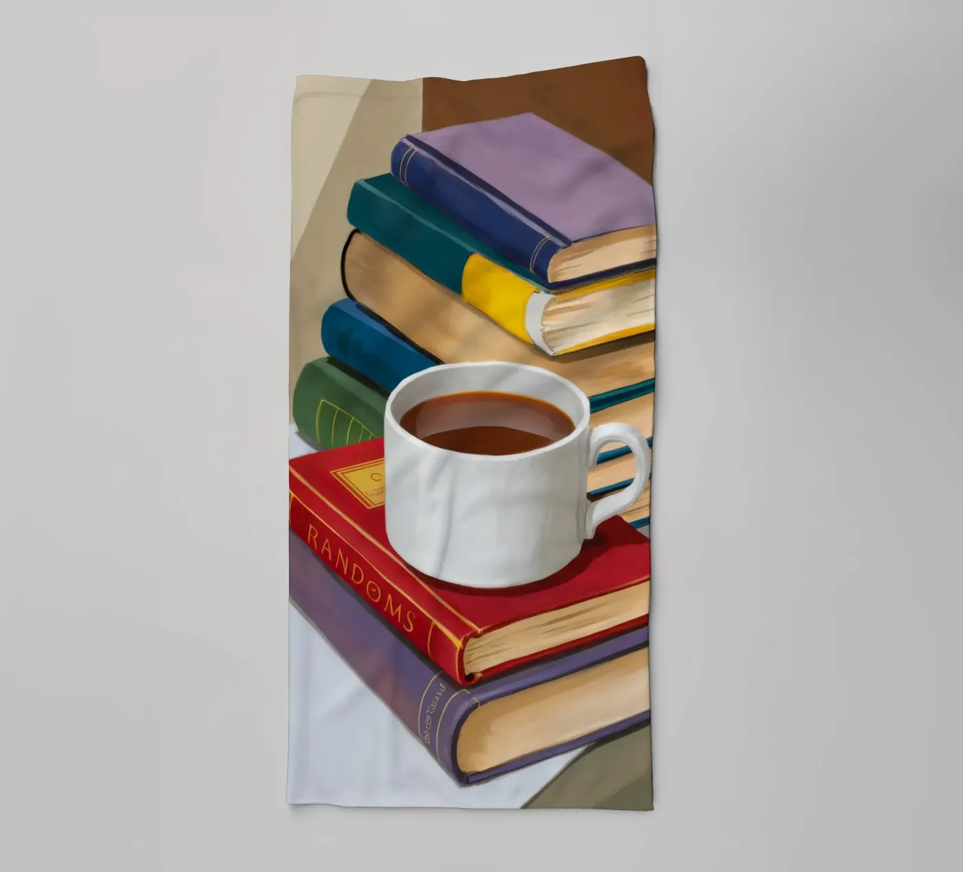 Coffee Book Stack badhanddoek van Pan Denim