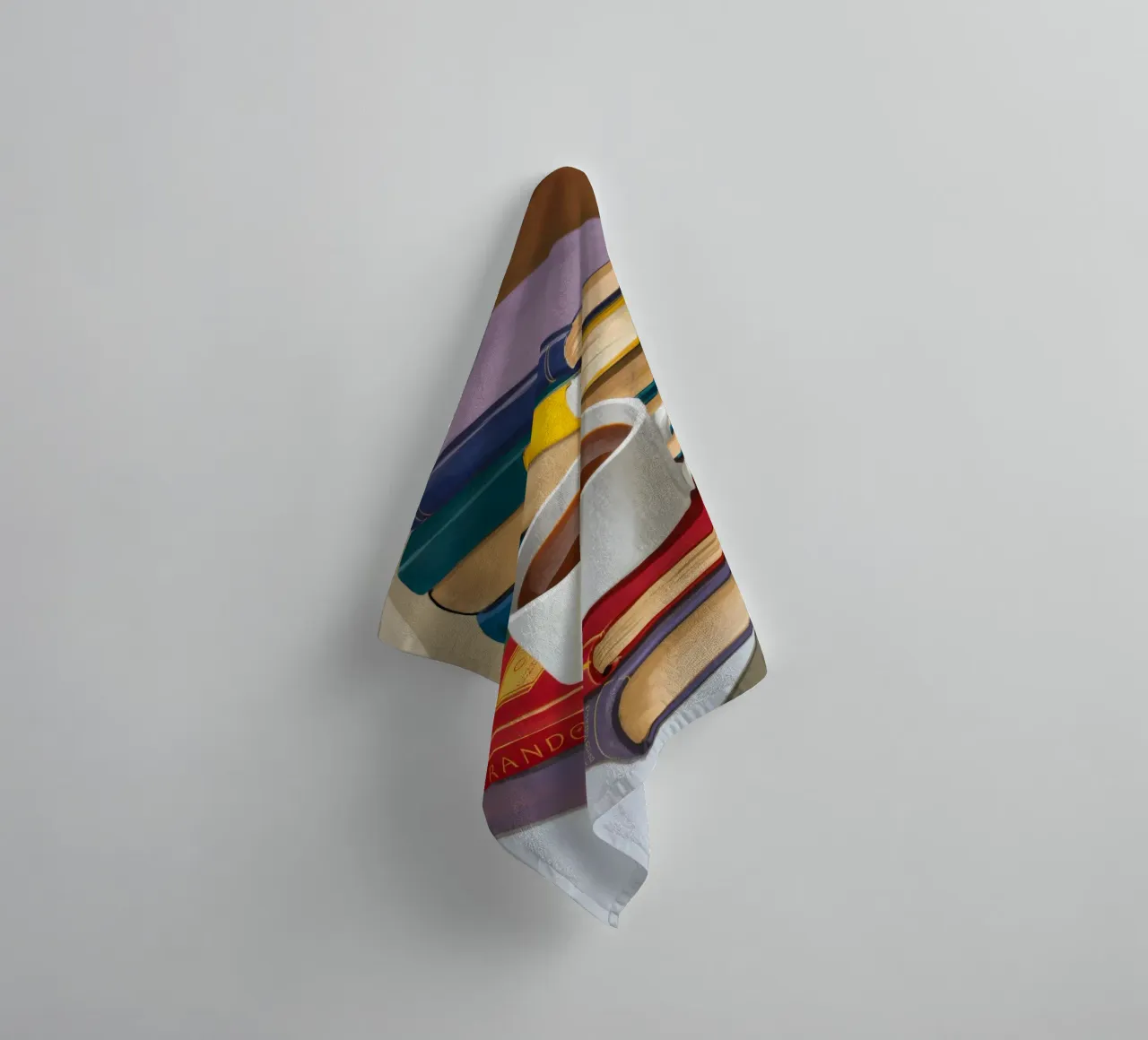 Coffee Book Stack towel by Pan Denim