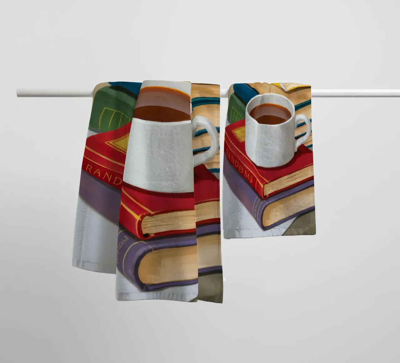 Coffee Book Stack towel by Pan Denim