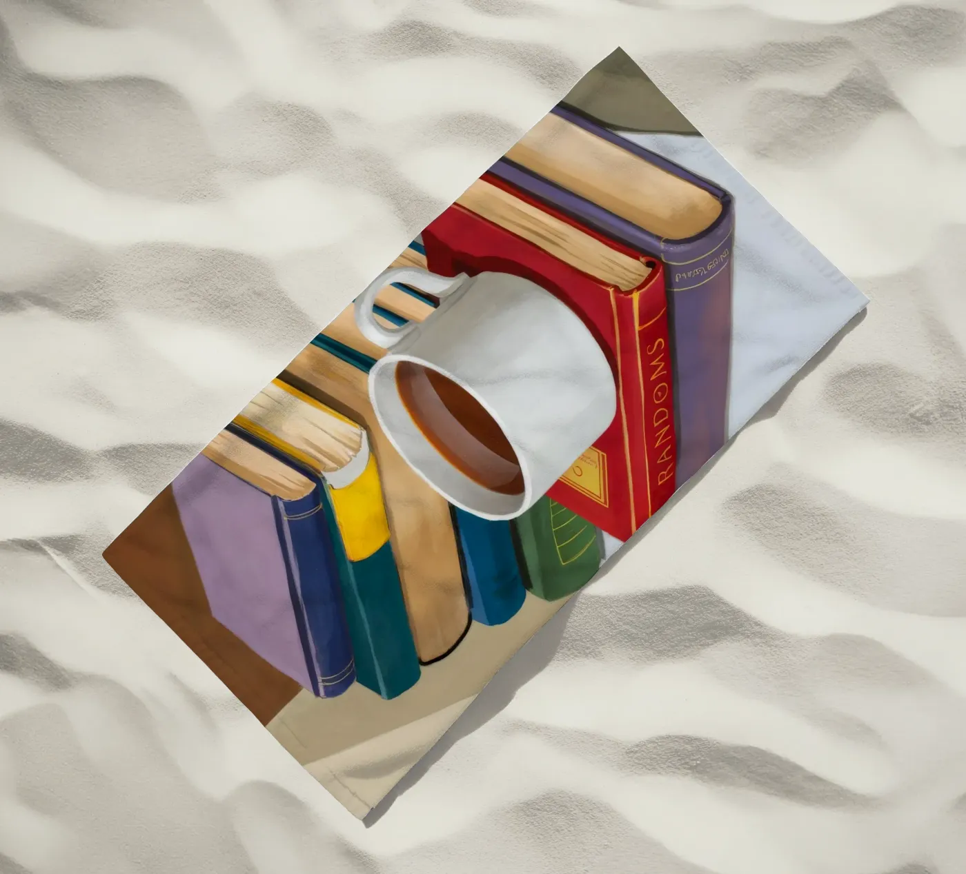 Coffee Book Stack strandhanddoek van Pan Denim