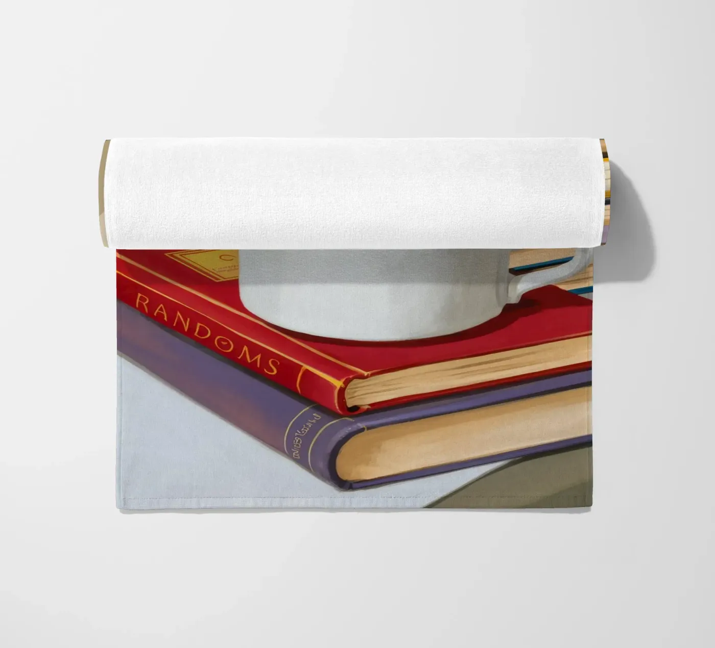 Stapel koffieboeken strandhanddoek van Pan Denim