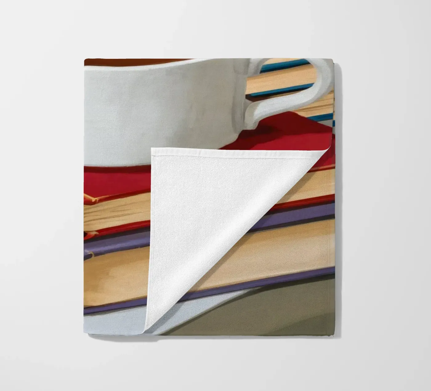 Stapel koffieboeken strandhanddoek van Pan Denim