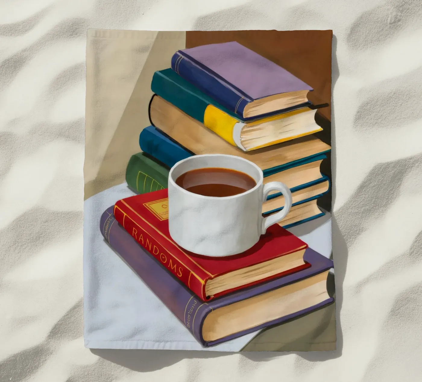 Coffee Book Stack strandhanddoek van Pan Denim