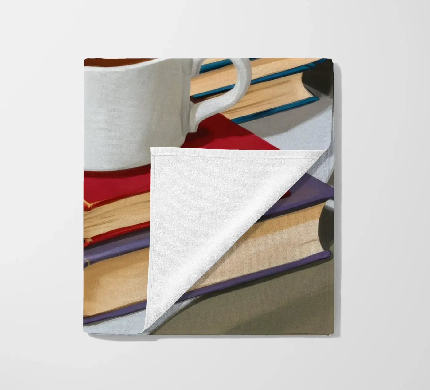 Stapel koffieboeken strandhanddoek van Pan Denim