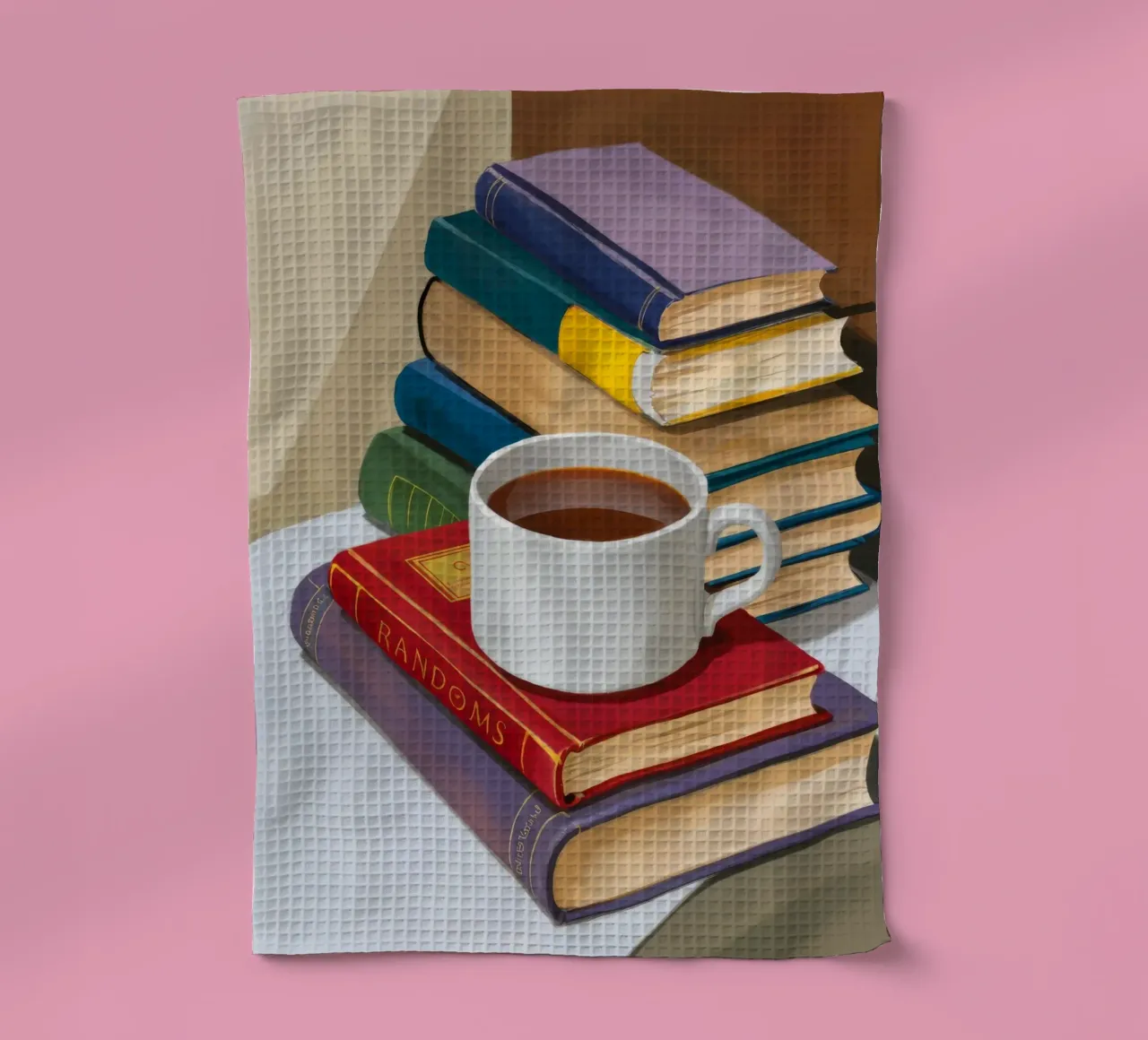 Pila di libri da caffè canovaccio da cucina da Pan Denim
