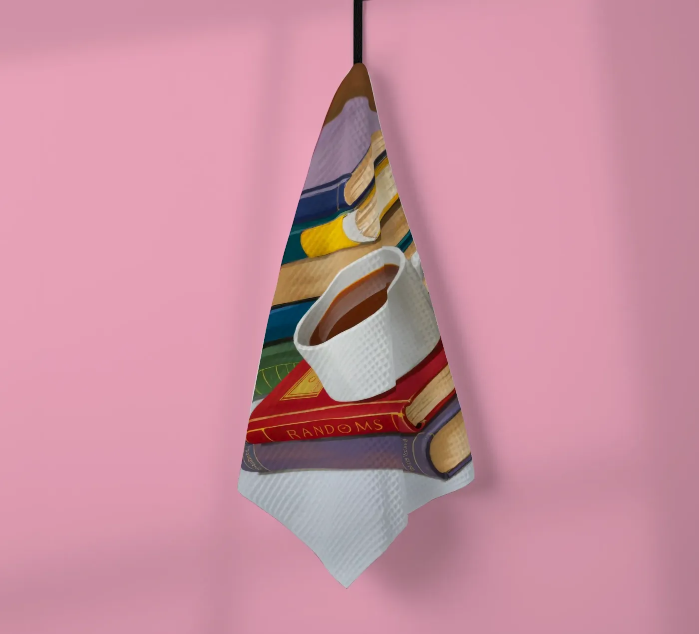 Pila di libri da caffè canovaccio da cucina da Pan Denim