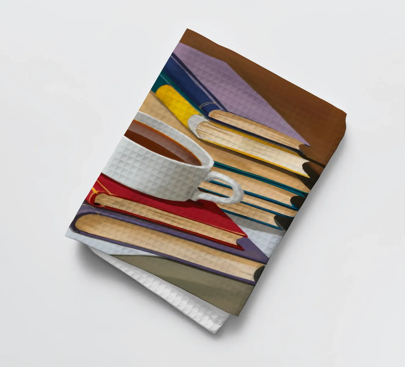 Pila di libri da caffè canovaccio da cucina da Pan Denim