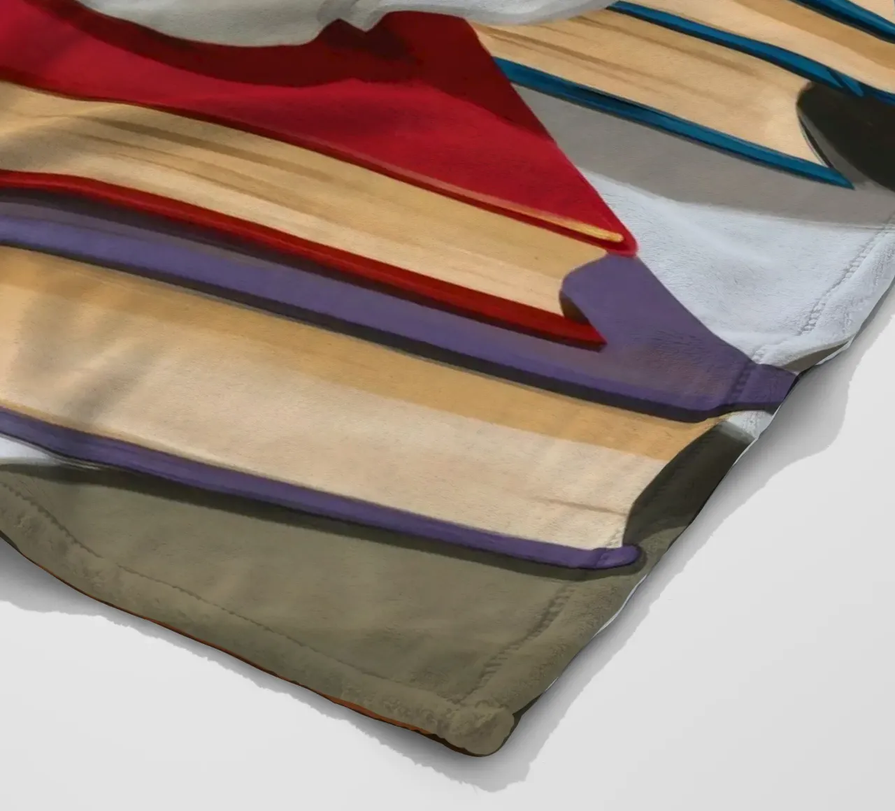 Coffee Book Stack fleece blanket by Pan Denim