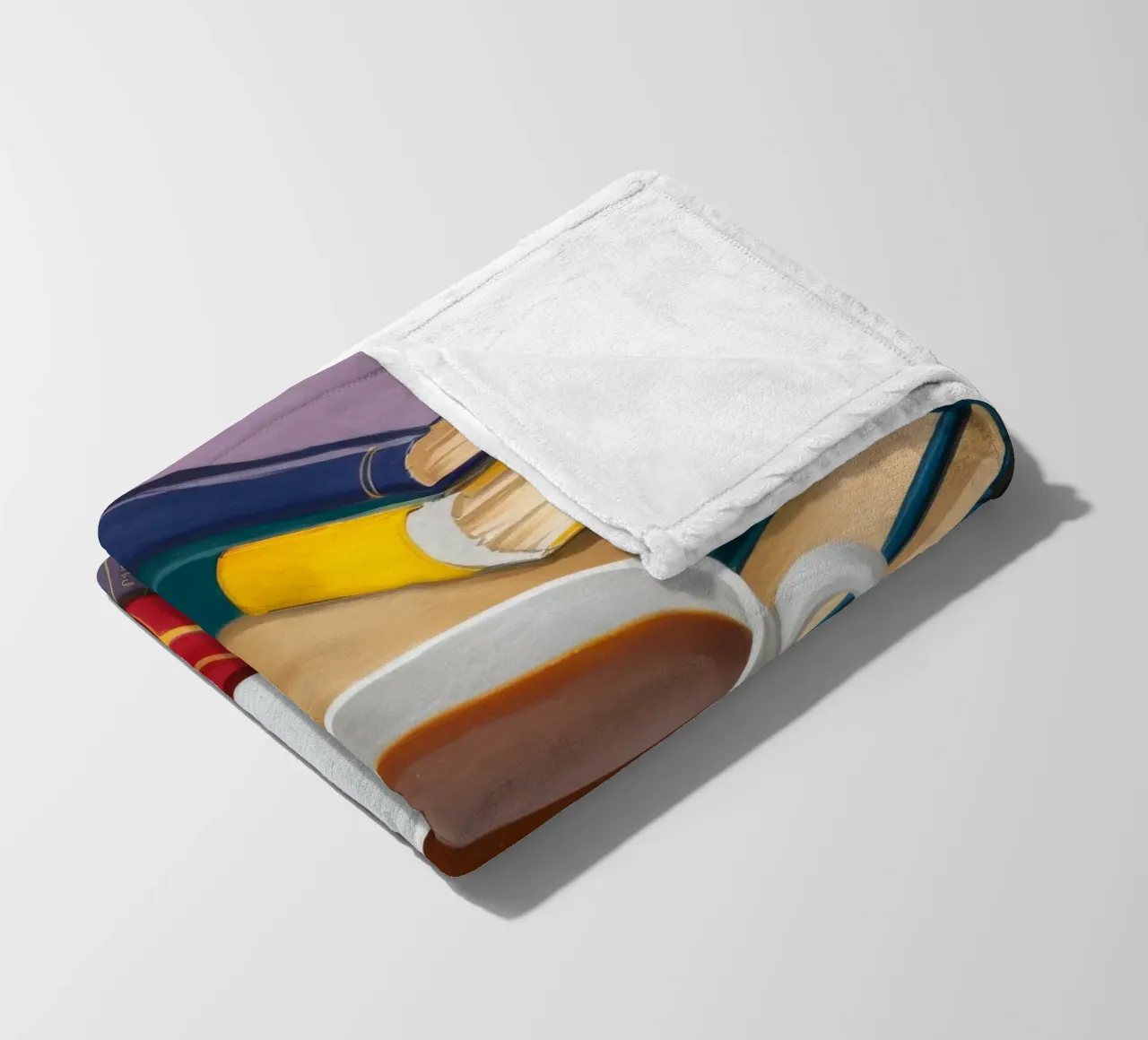 Pila di libri da caffè coperta in pile da Pan Denim