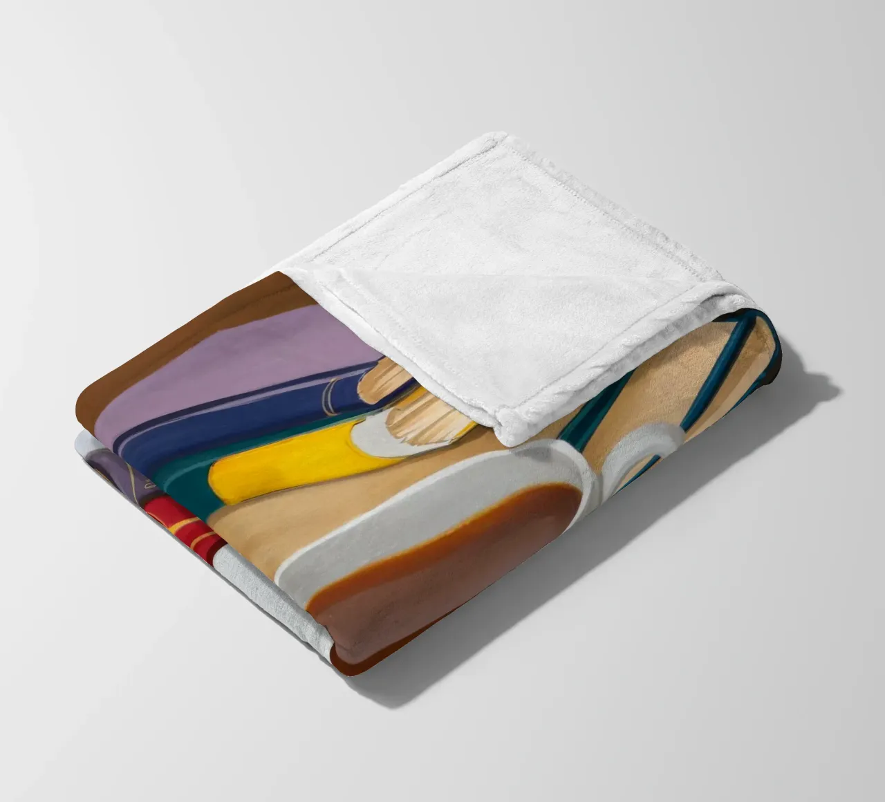 Pila di libri da caffè coperta in pile da Pan Denim