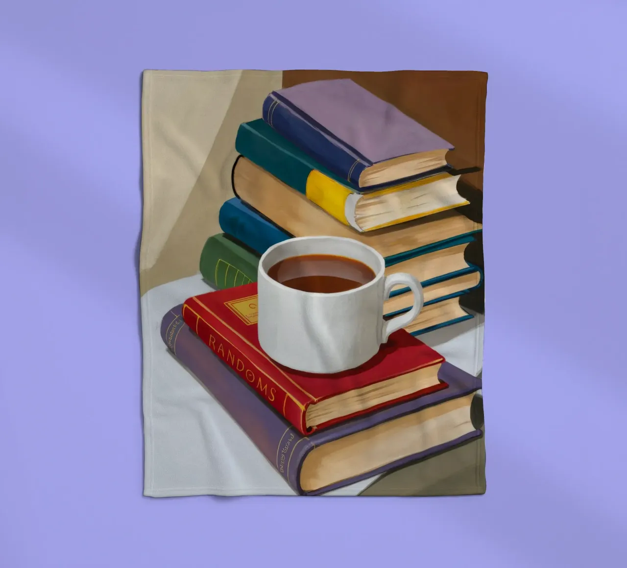 Pila di libri da caffè coperta in pile da Pan Denim