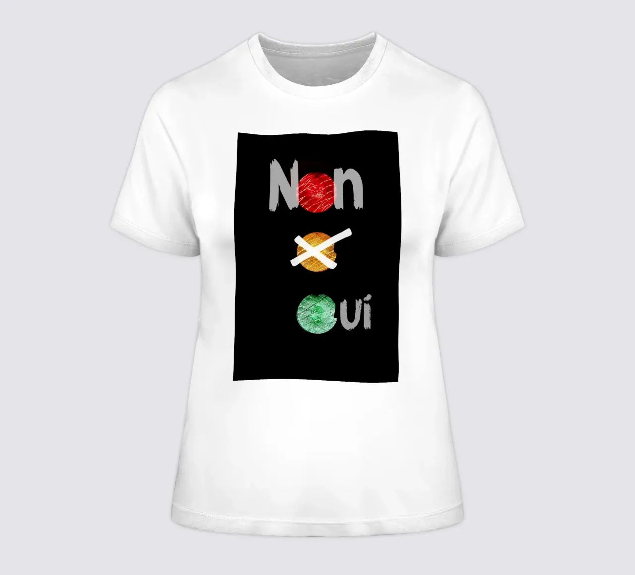 Yes or no women's fitted t-shirt by cashorcrash