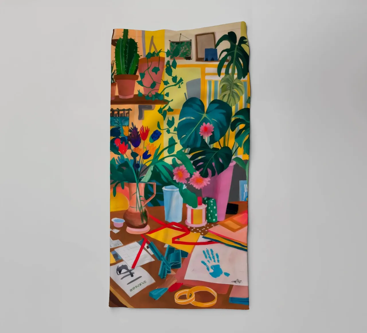 Maximalist Plant Shelf towel by Pan Denim