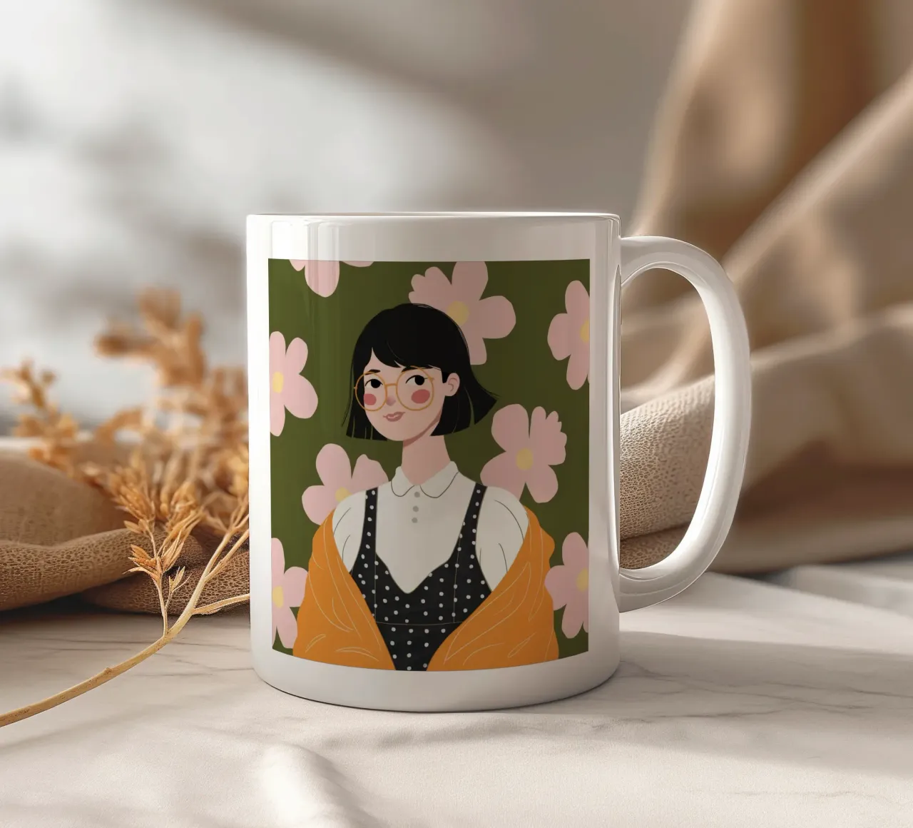 Fascino per collare floreale tazza in ceramica da Haven Fantasy