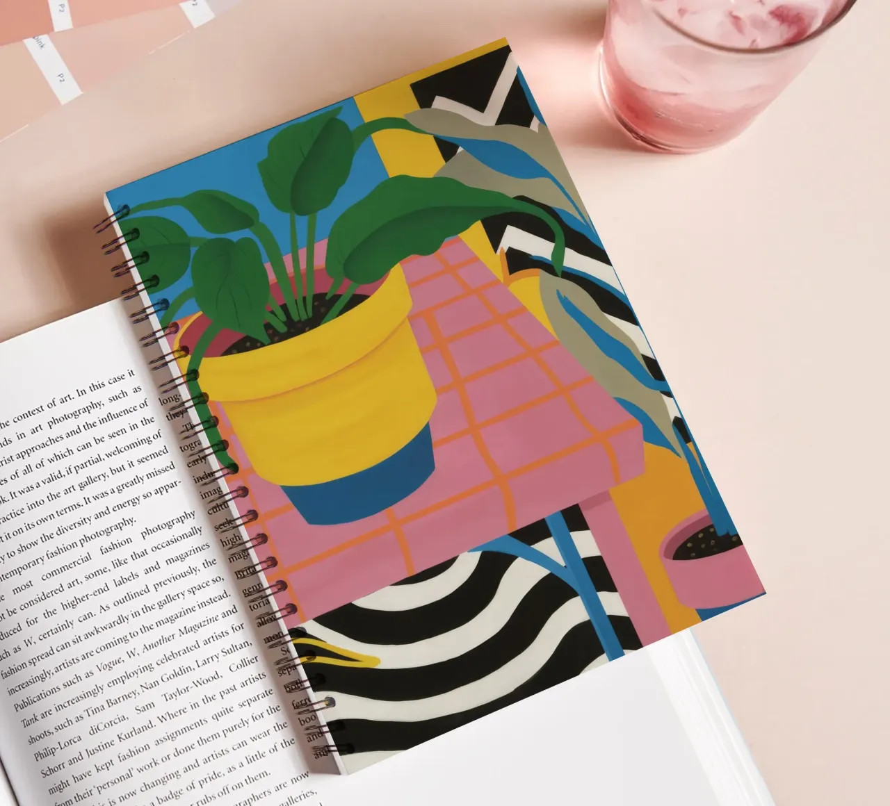 Tropic Table Geometry spiral notebook by Dawn Light