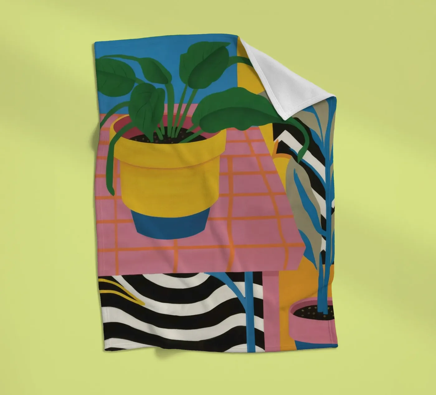 Tropic Table Geometry fleece blanket by Dawn Light