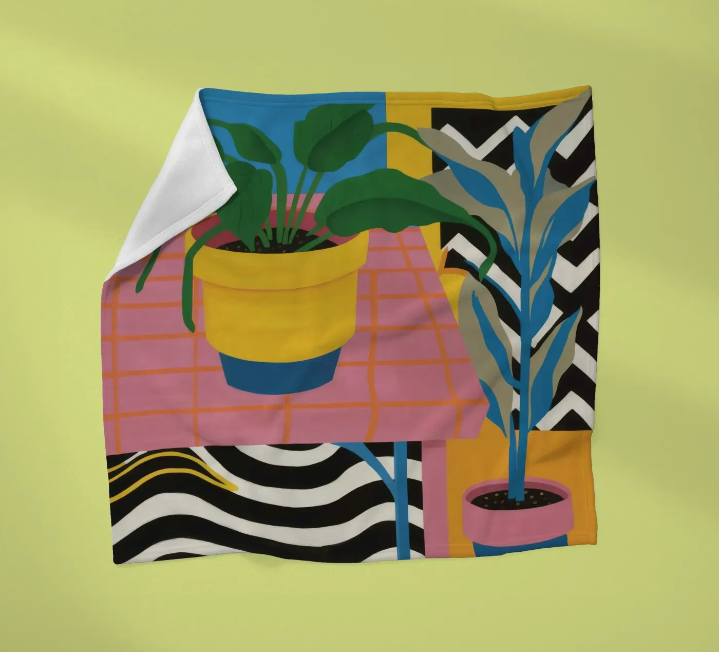 Tropic Table Geometry fleece blanket by Dawn Light