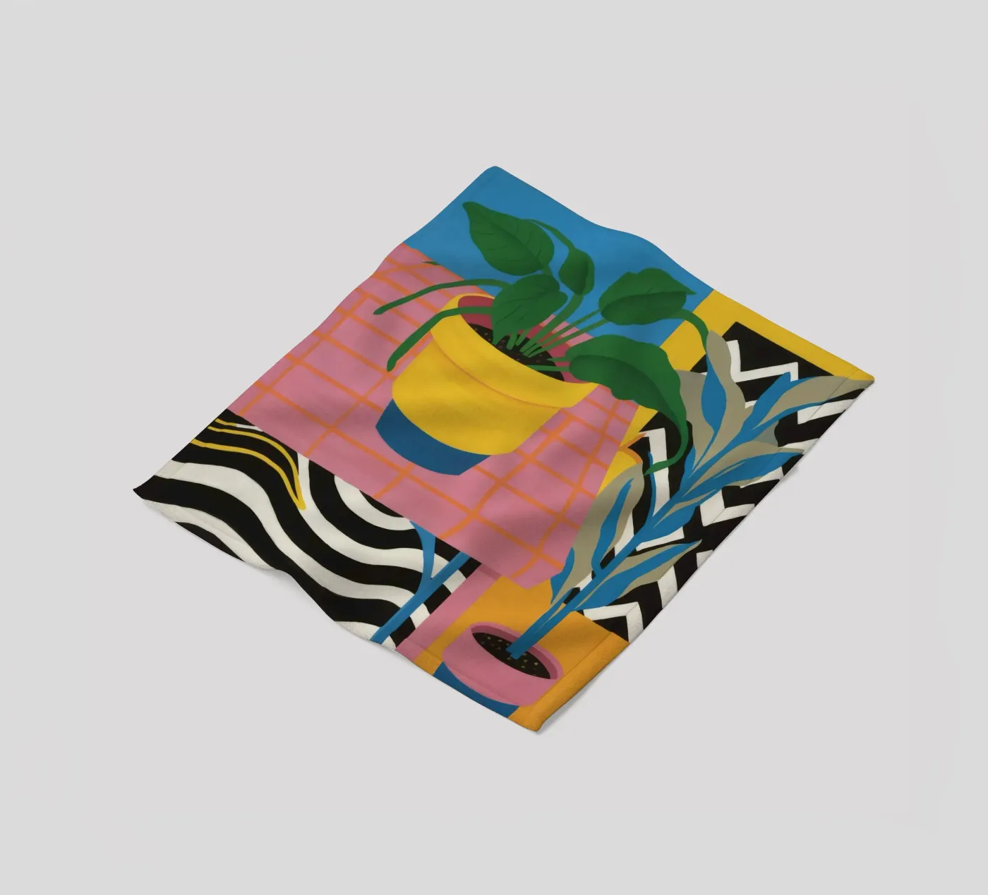 Tropic Table Geometry fleece blanket by Dawn Light