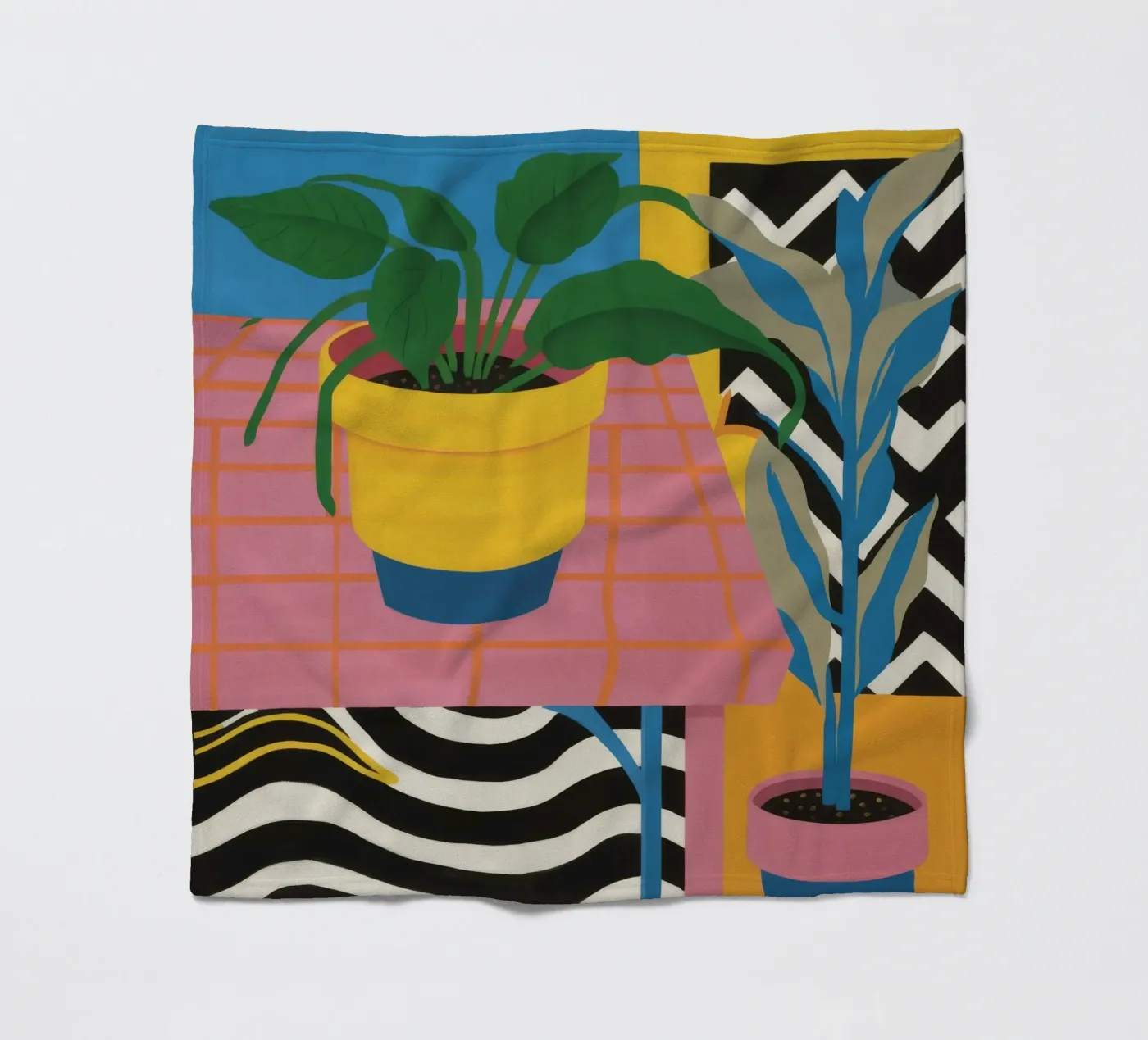 Tropic Table Geometry fleece blanket by Dawn Light