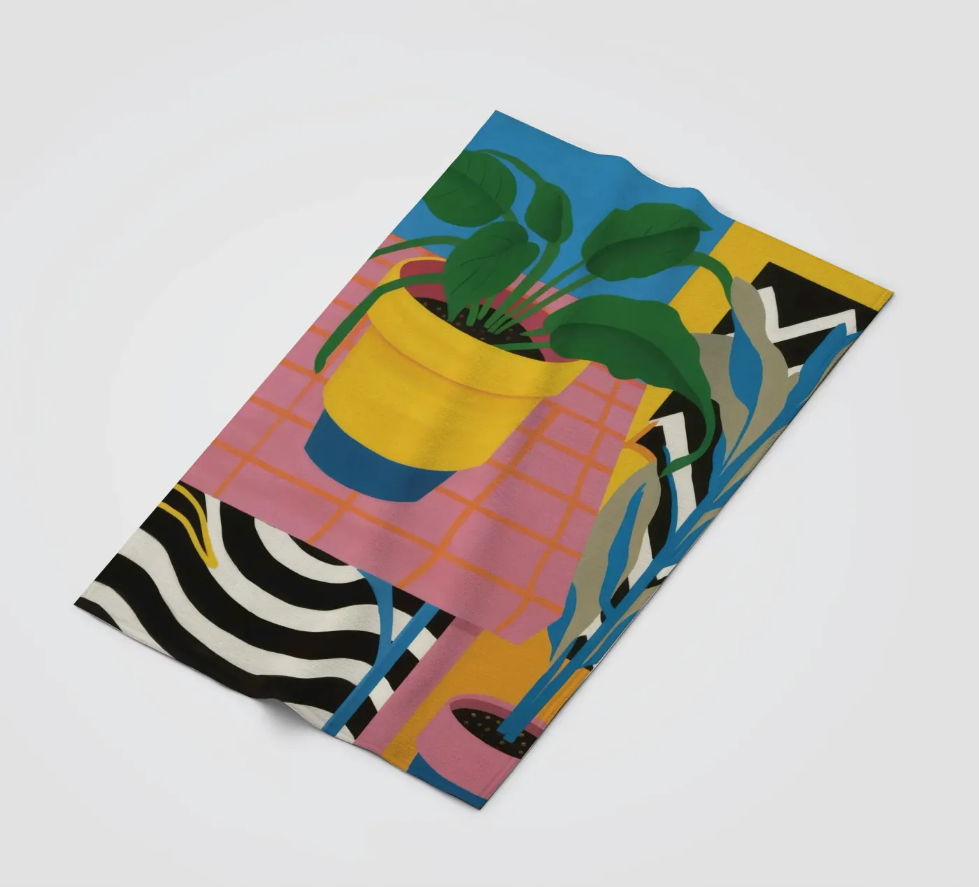 Tropic Table Geometry fleece blanket by Dawn Light