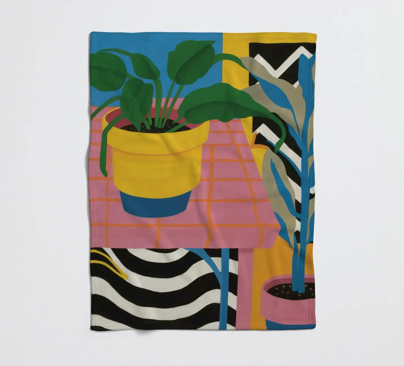 Tropic Table Geometry fleece blanket by Dawn Light