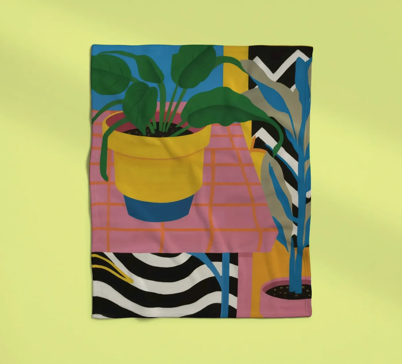 Tropic Table Geometry fleece blanket by Dawn Light