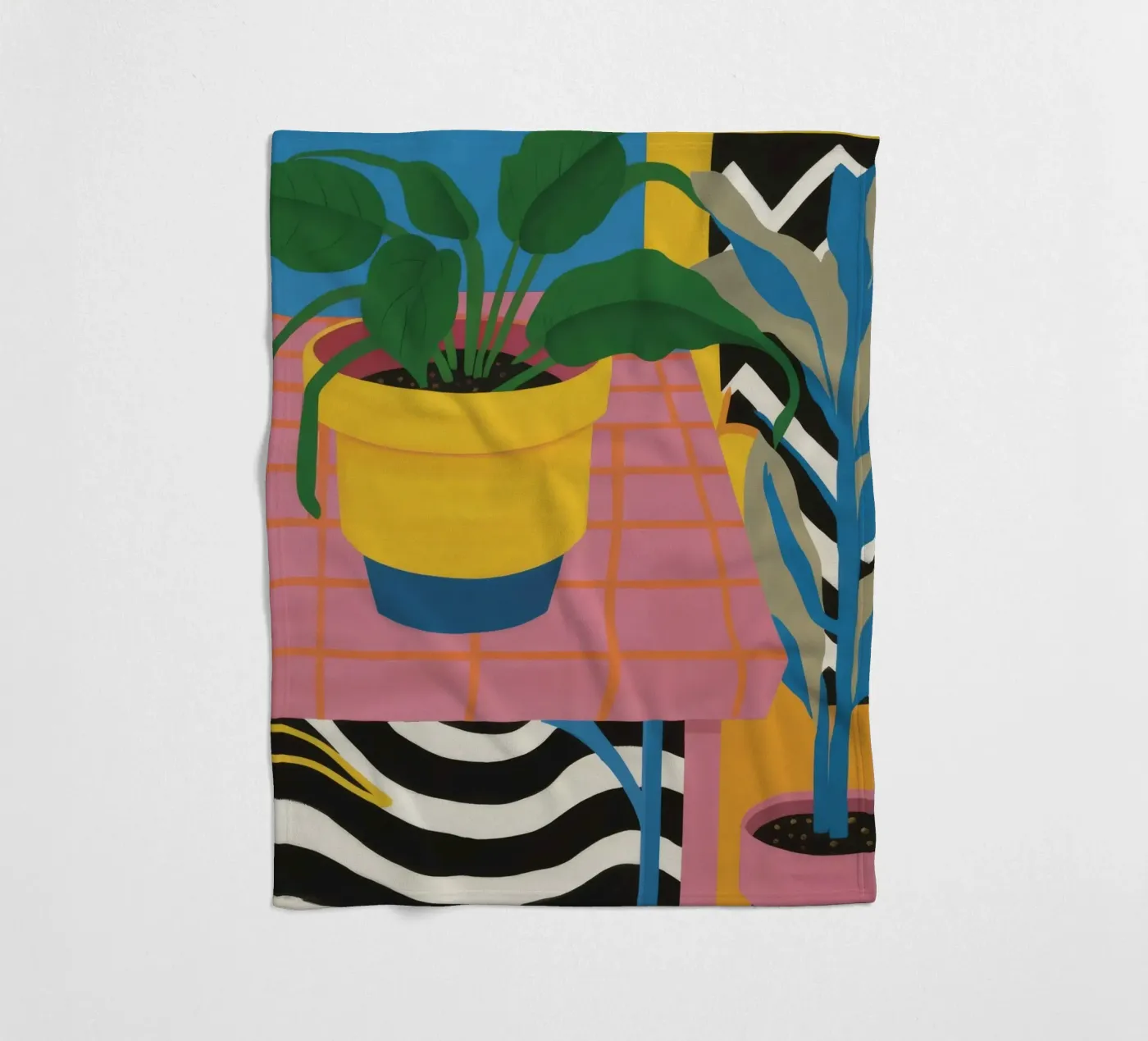 Tropic Table Geometry fleece blanket by Dawn Light