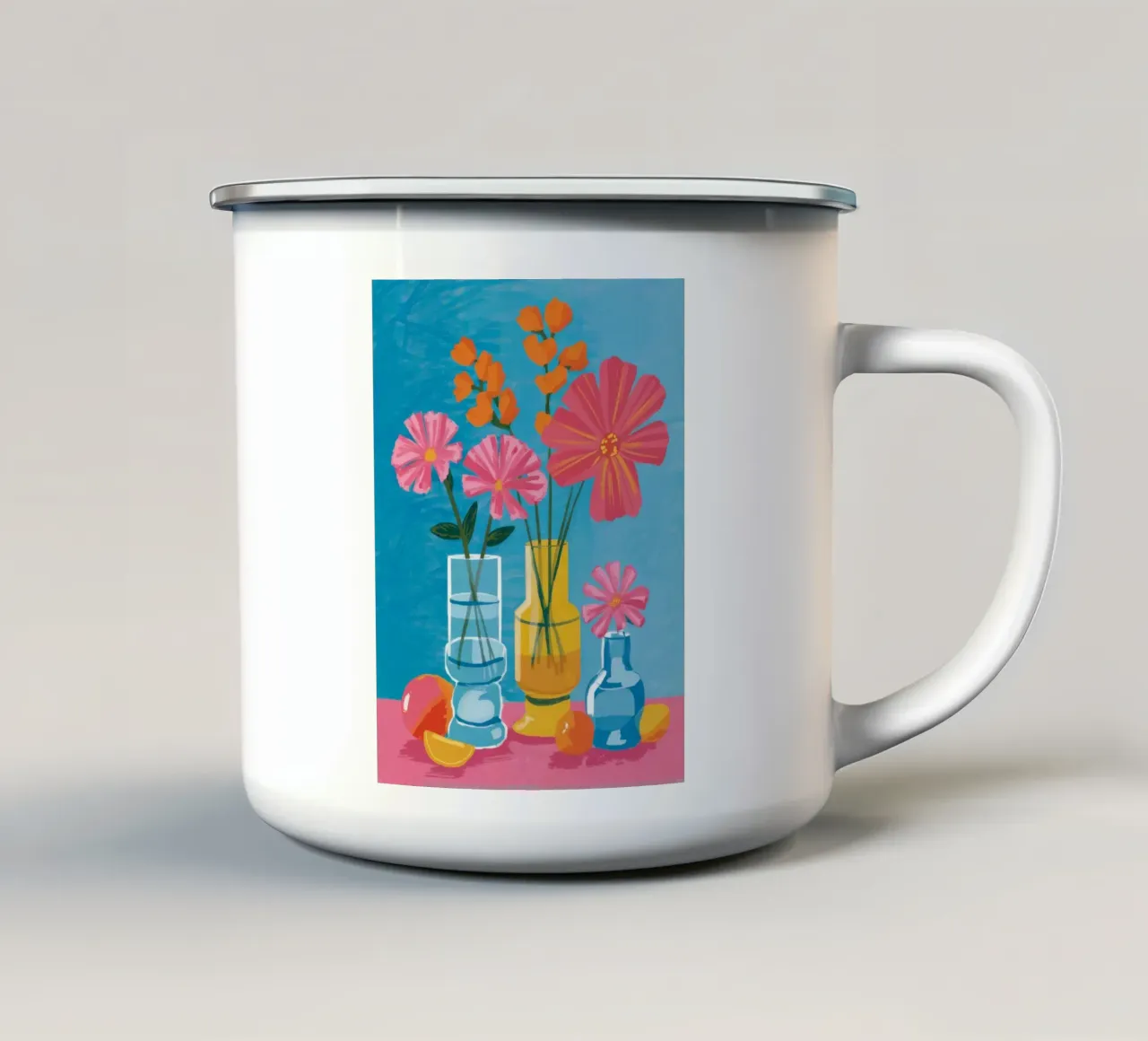 Vaso azzurro in fiore tazza in smalto da Haven Fantasy