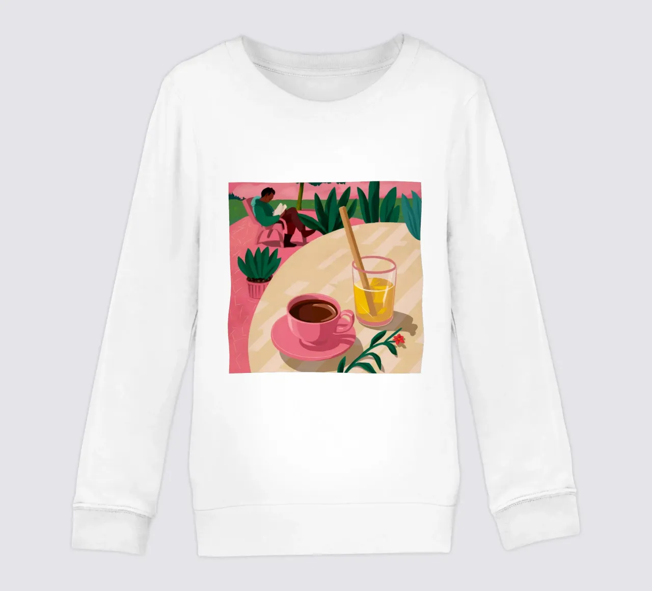 Tazza Rosa Giardino Pausa felpa bambino da Pan Denim