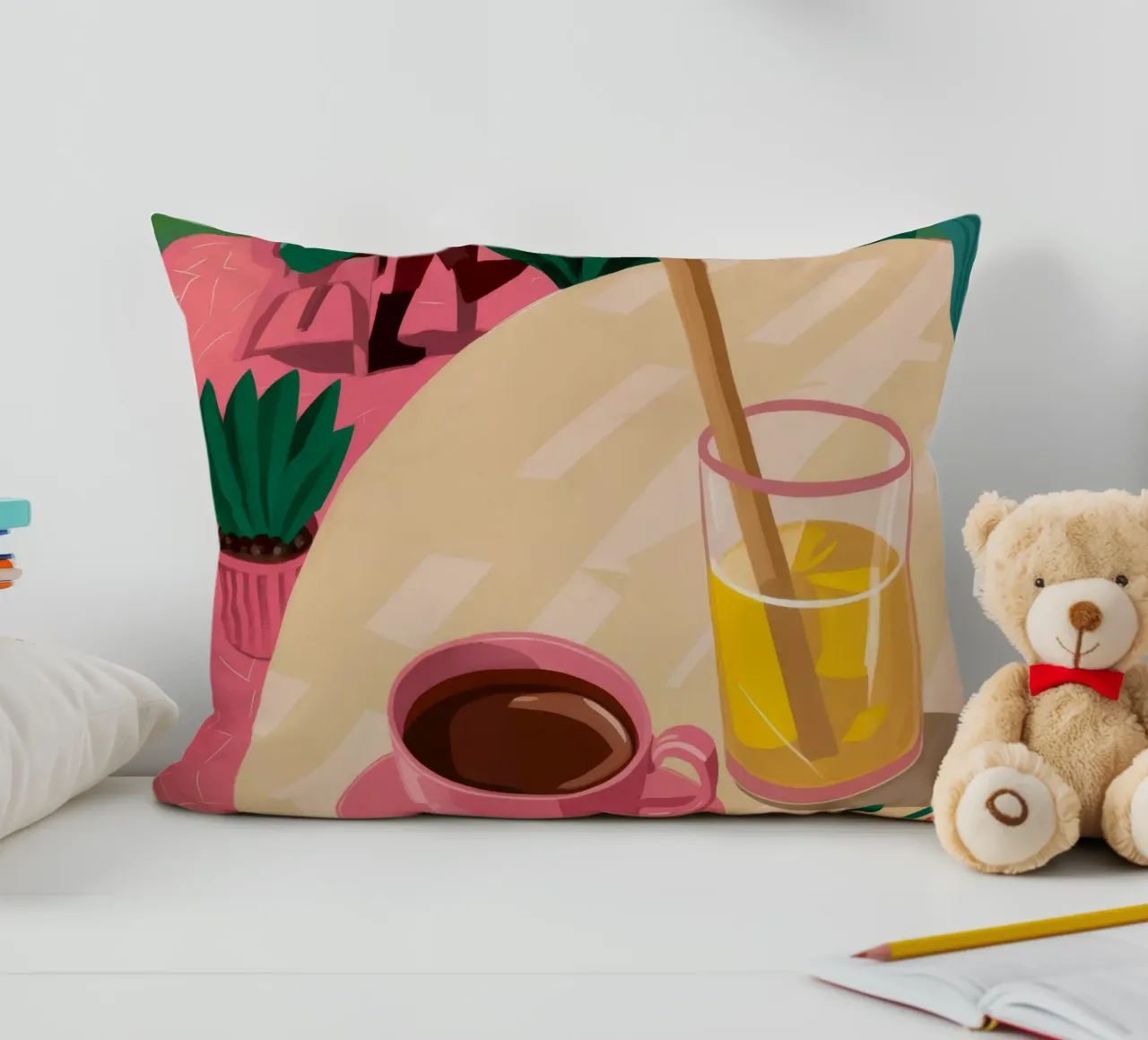 Tazza Rosa Giardino Pausa cuscino da Pan Denim