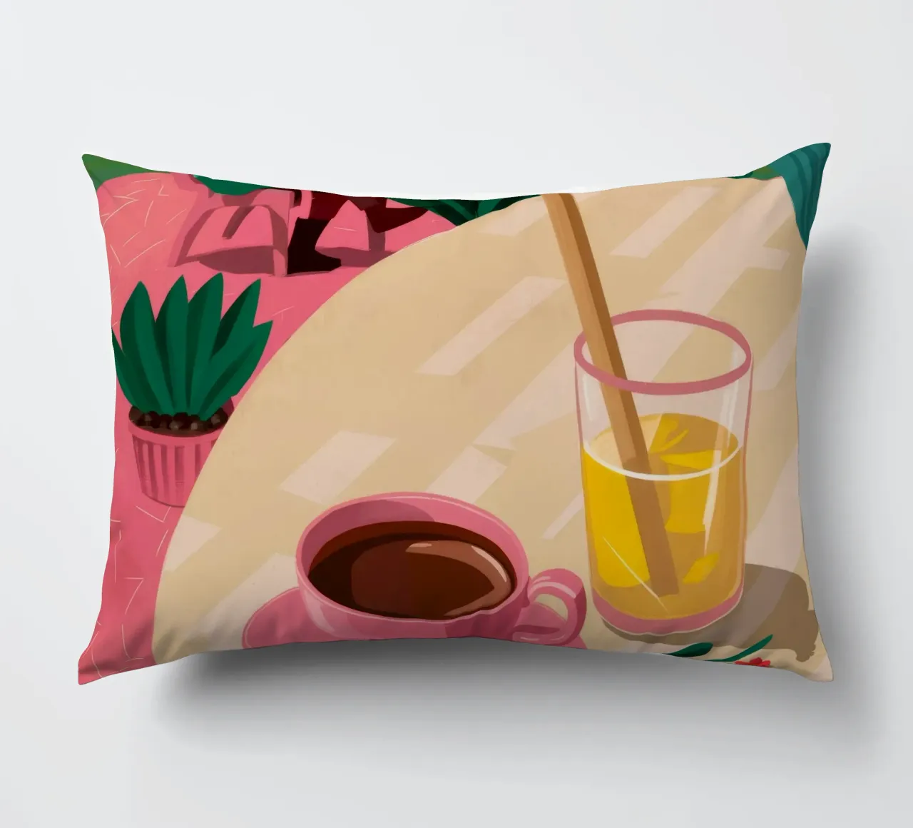 Tazza Rosa Giardino Pausa cuscino da Pan Denim