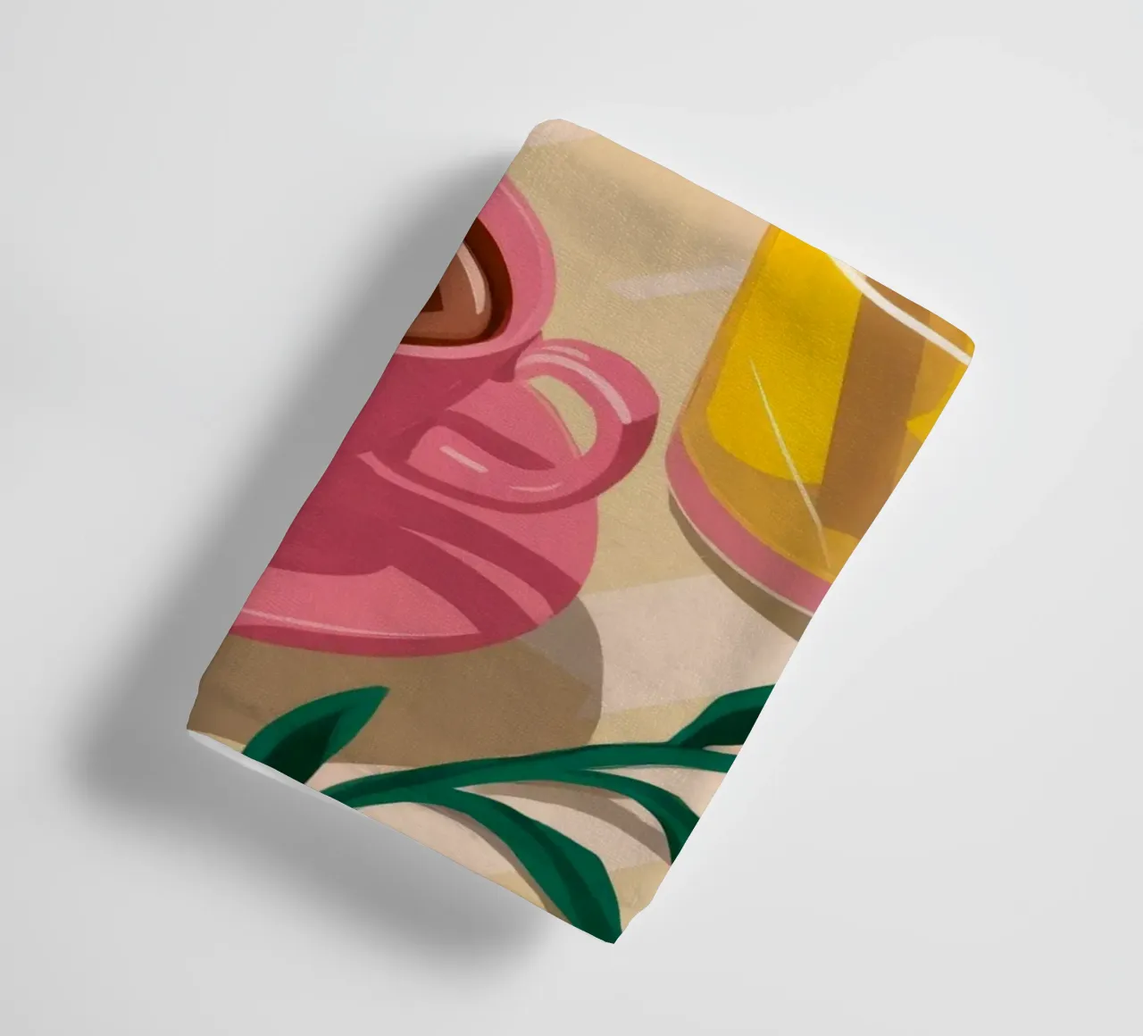 Pink Cup Garden Pause towel by Pan Denim