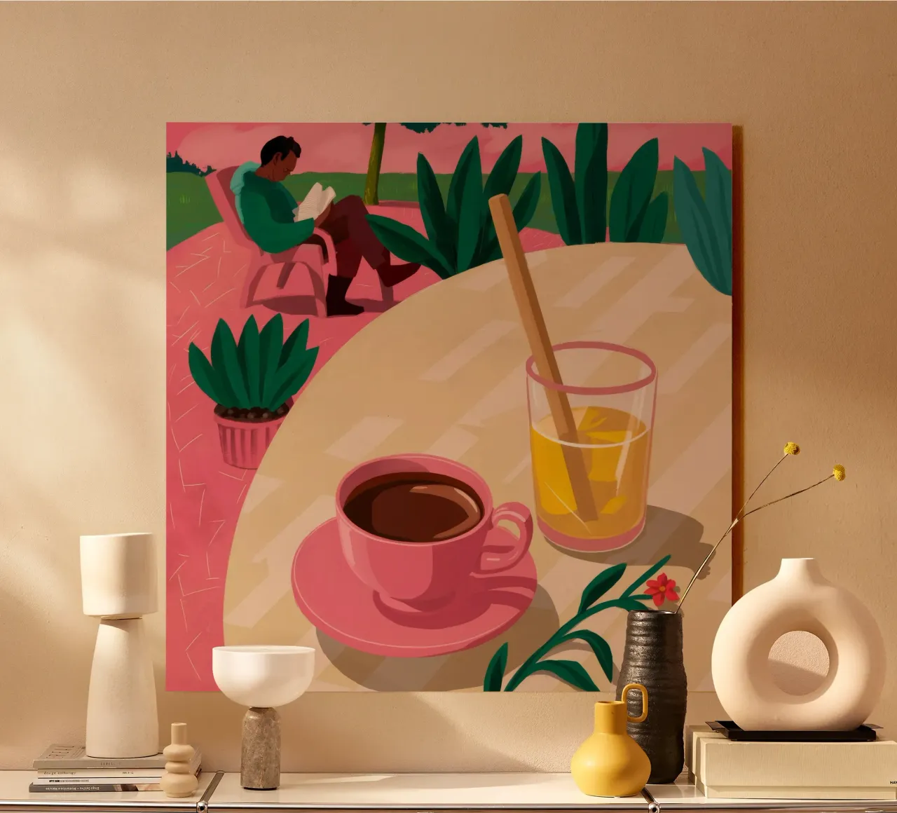 Tazza Rosa Giardino Pausa plexiglass da Pan Denim