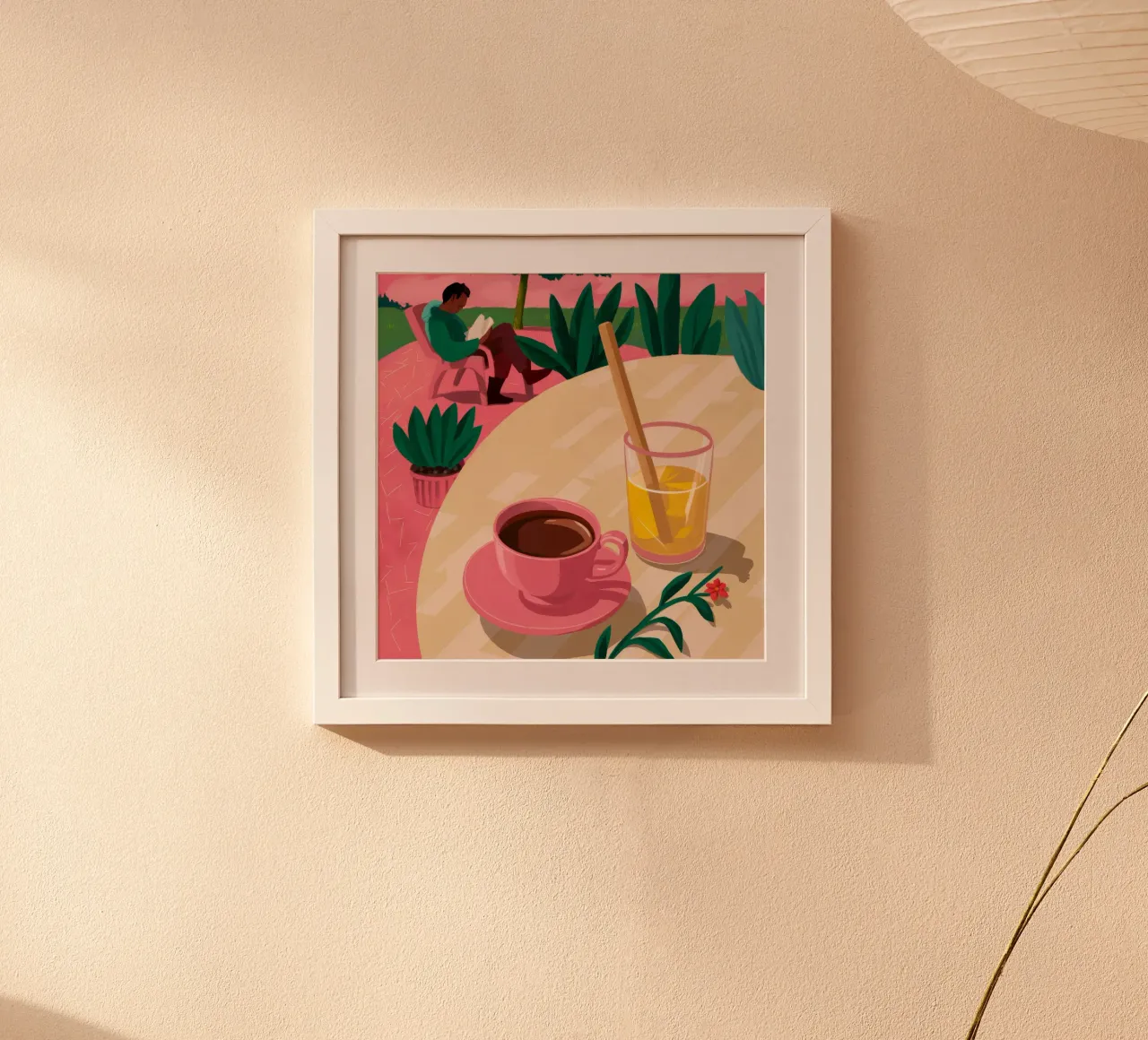 Pink Cup Garden Pause Hahnemühle von Pan Denim