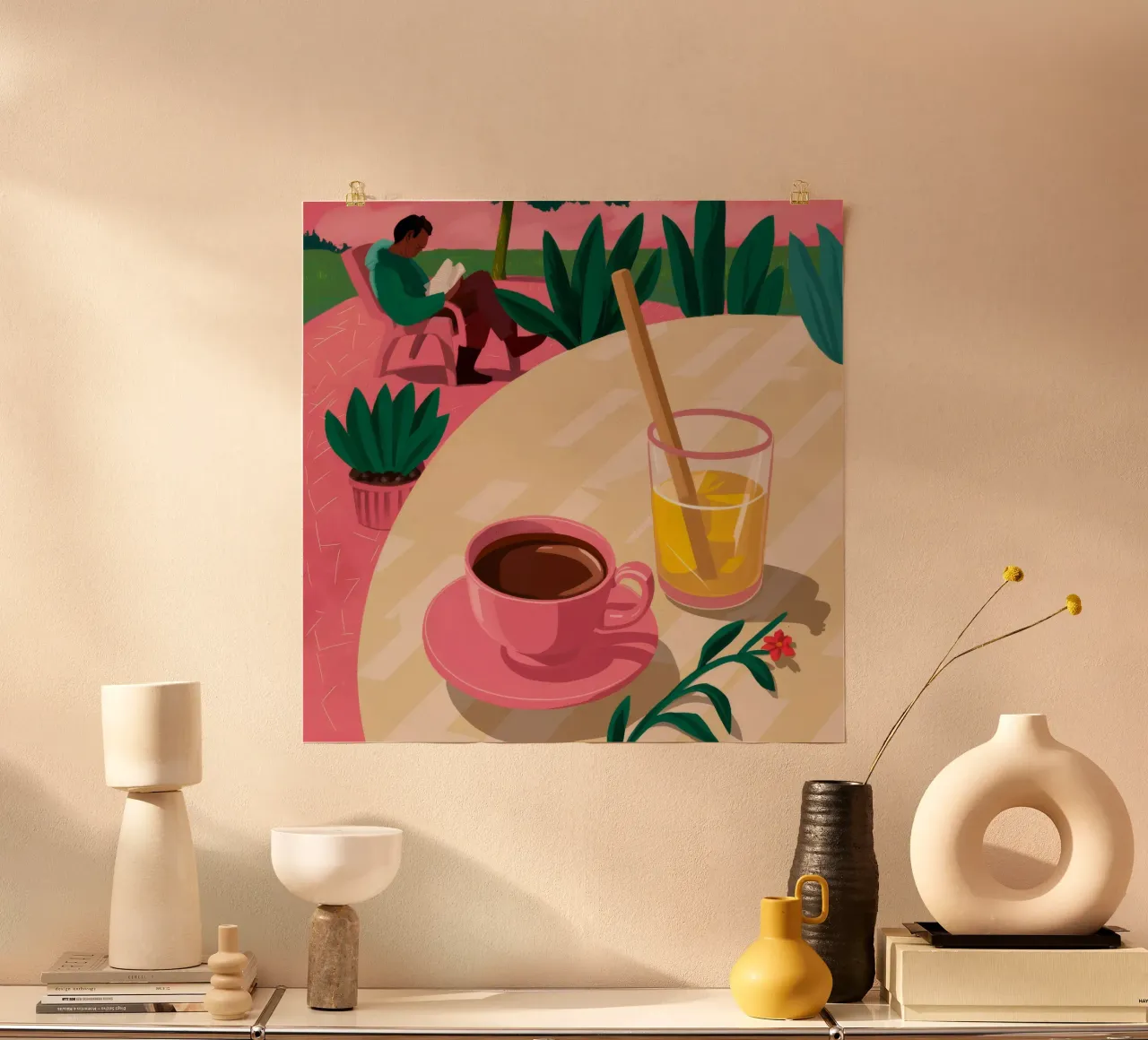 Pink Cup Garden Pause Hahnemühle von Pan Denim