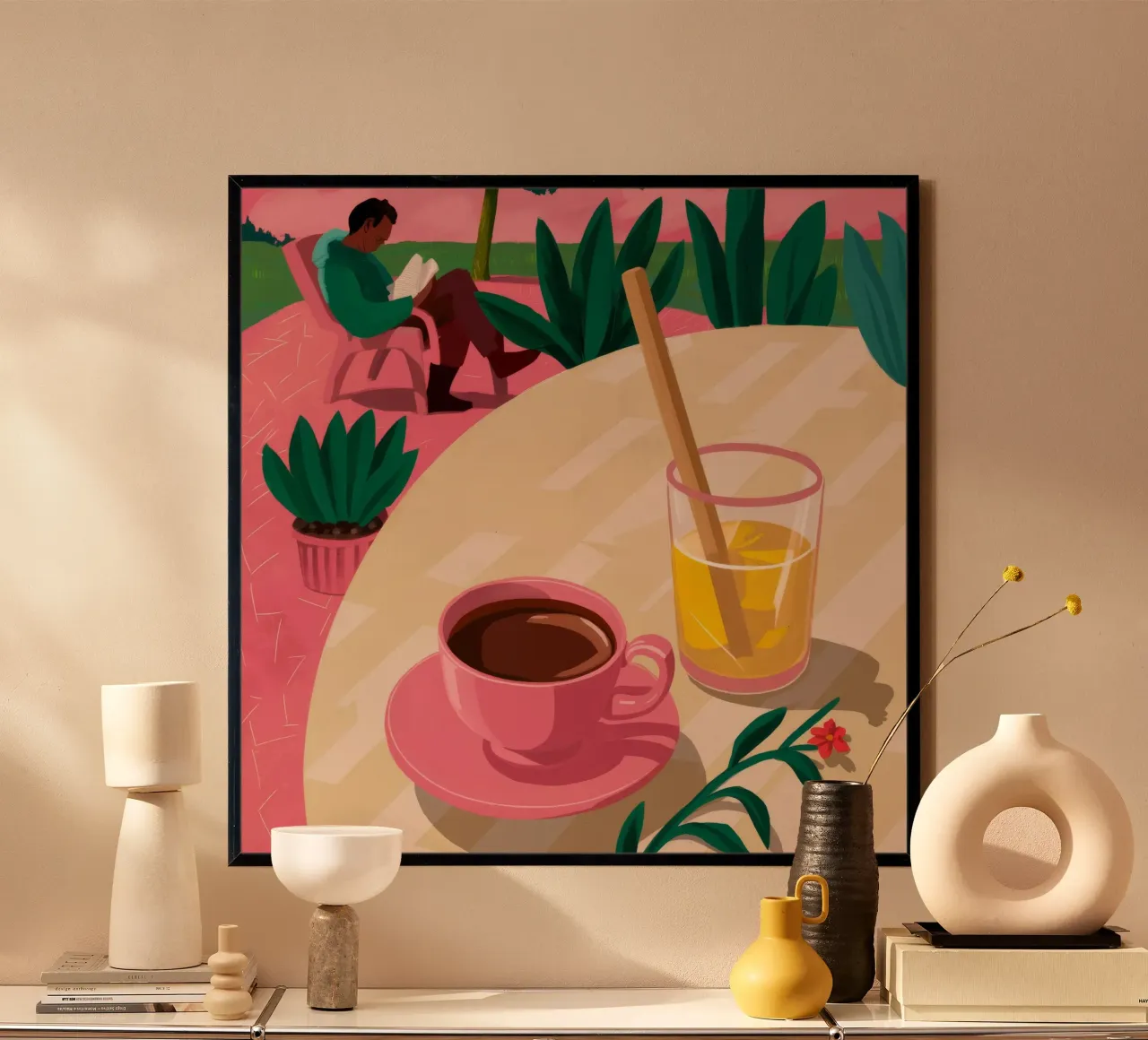 Pink Cup Garden Pause Hahnemühle von Pan Denim