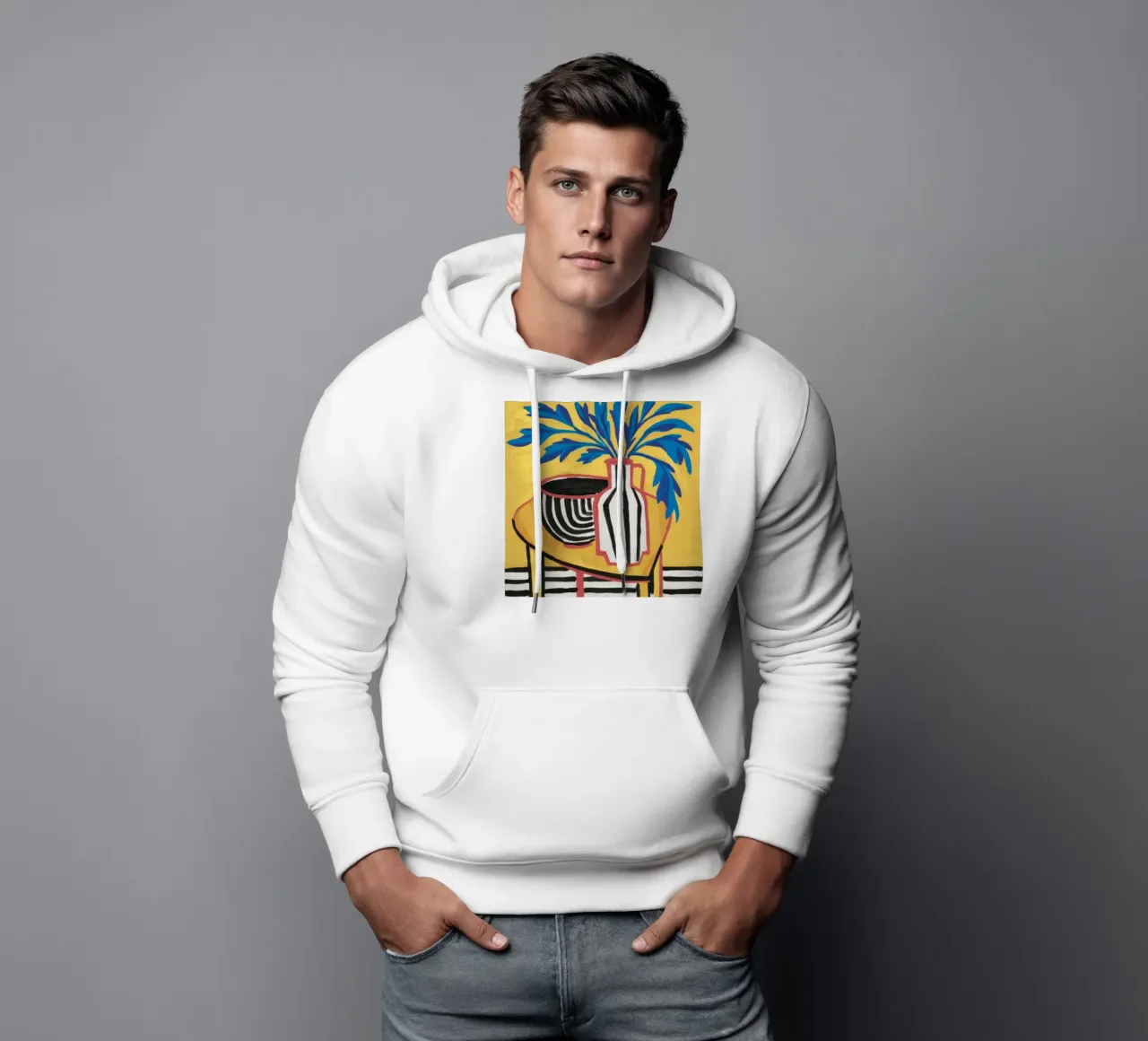 Strisce di fogliame cobalto felpa con cappuccio da Dawn Light