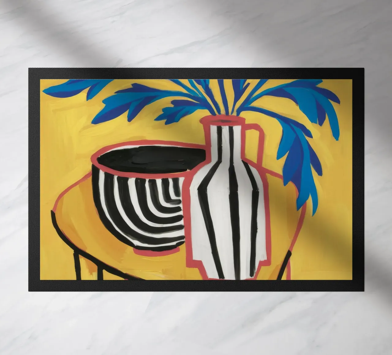 Strisce di fogliame cobalto zerbino da Dawn Light