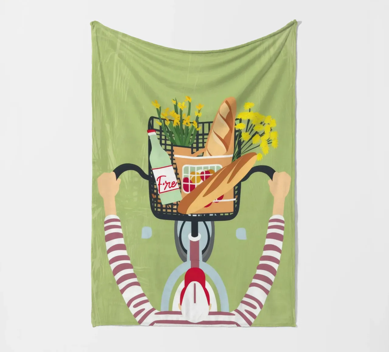 Baguette Bicycle Joy Fleecedecke von Haven Fantasy
